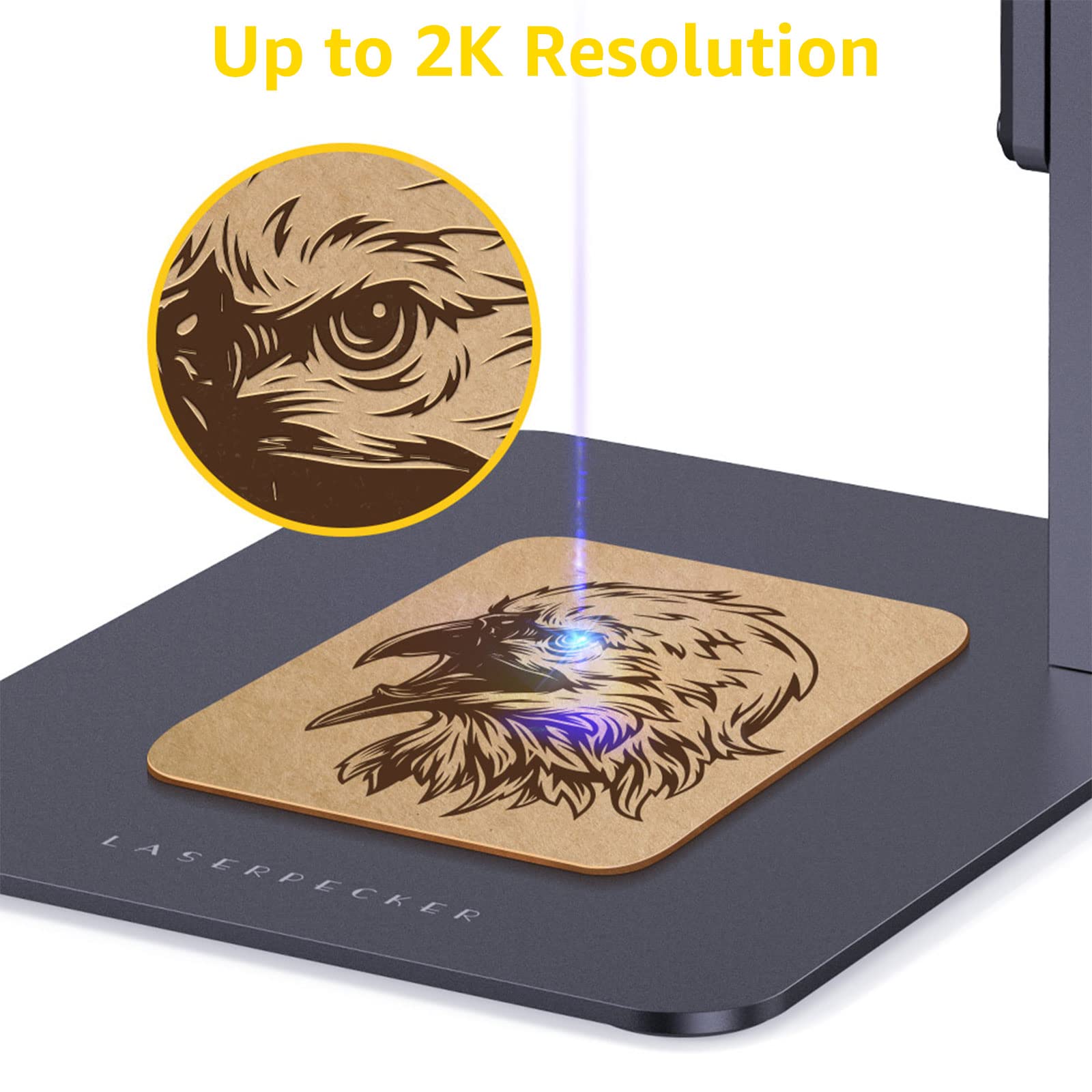 LaserPecker 2 Laser Engraver with Rotary Engraving Machine Cutter for Wood DIY Laser Etcher Portable Printer Metal Cups Compact Roller Etching Tool Desktop Handheld Mini with Stand Shield