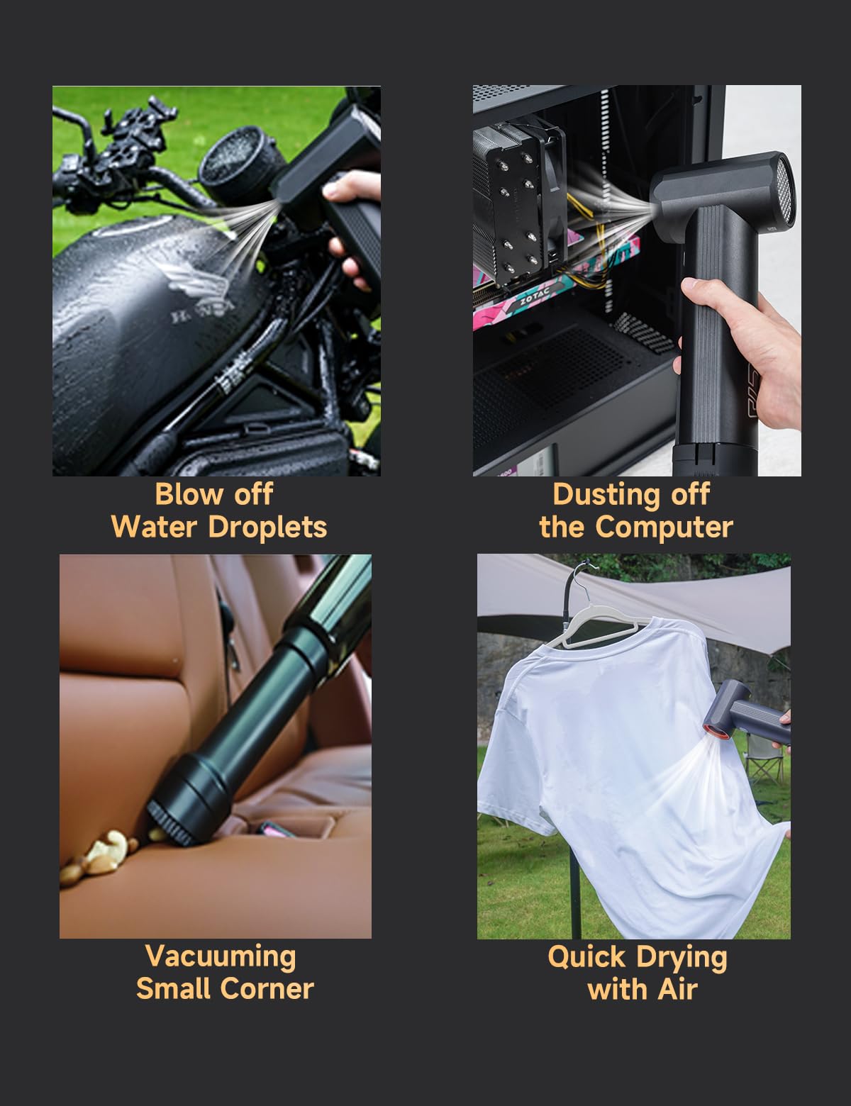 Kica Car Air Blower and Turbo Fan from Jetfan, Powerful Wireless Electric Blower for Car Drying and Snow Blowing