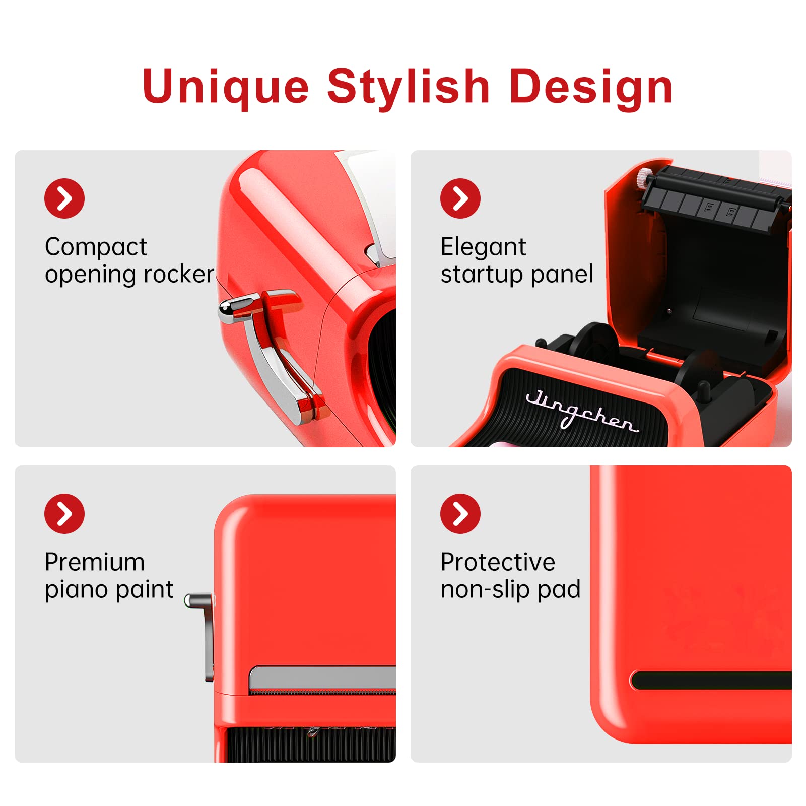 DEEPIN B21 Label Maker-Portable Bluetooth Thermal Label Maker Machine, 2 Inch Barcode Label Printer for Small Business, Clothing, Jewelry, Retail, Mailing, Barcode, with 1pack 50×30mm Label Red