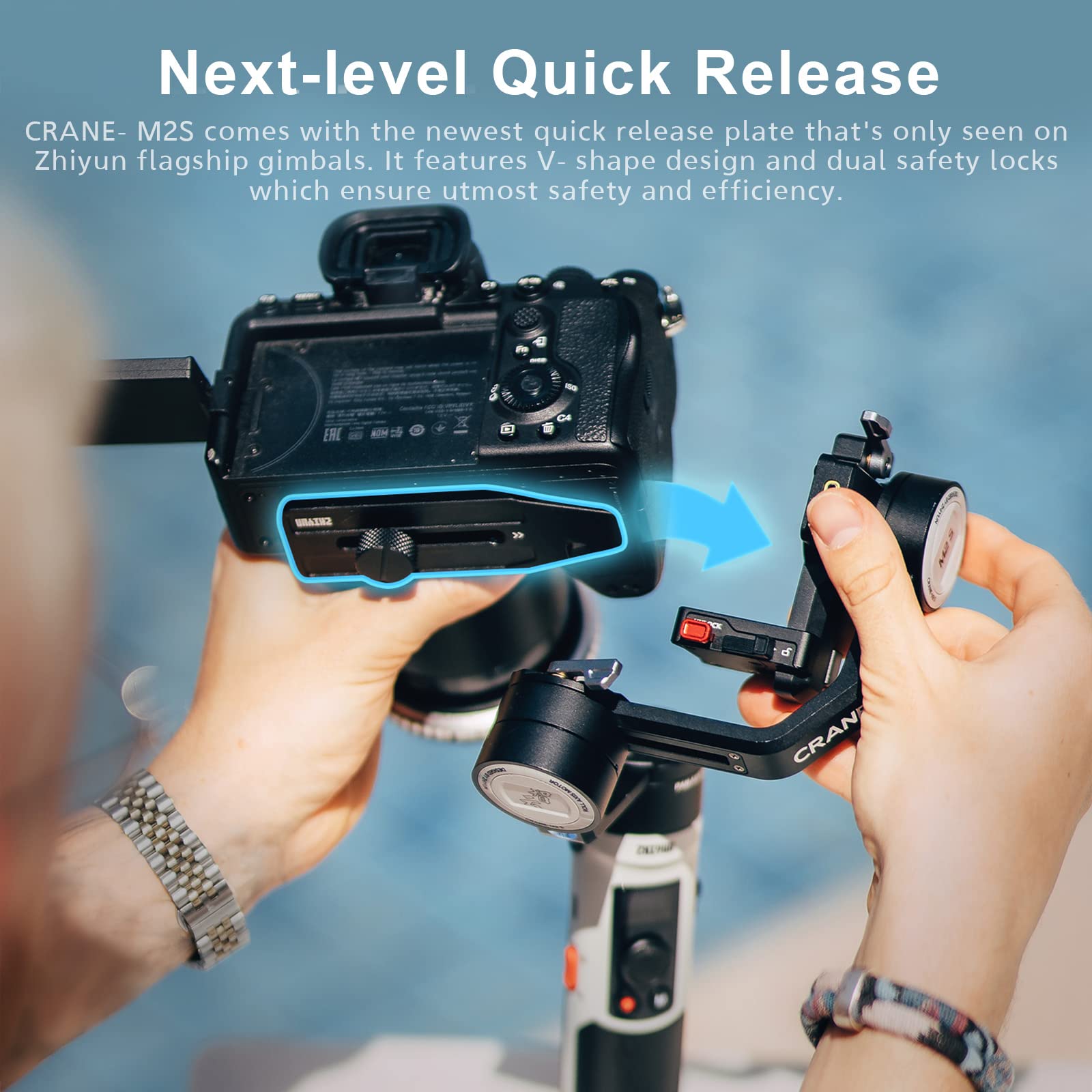 Zhiyun Crane M2S Gimbal Stabilizer for Mirrorless Camera Action Camera and Smartphone, Upgrade with Integrated Fill Light(Combo with Trendy Bag)