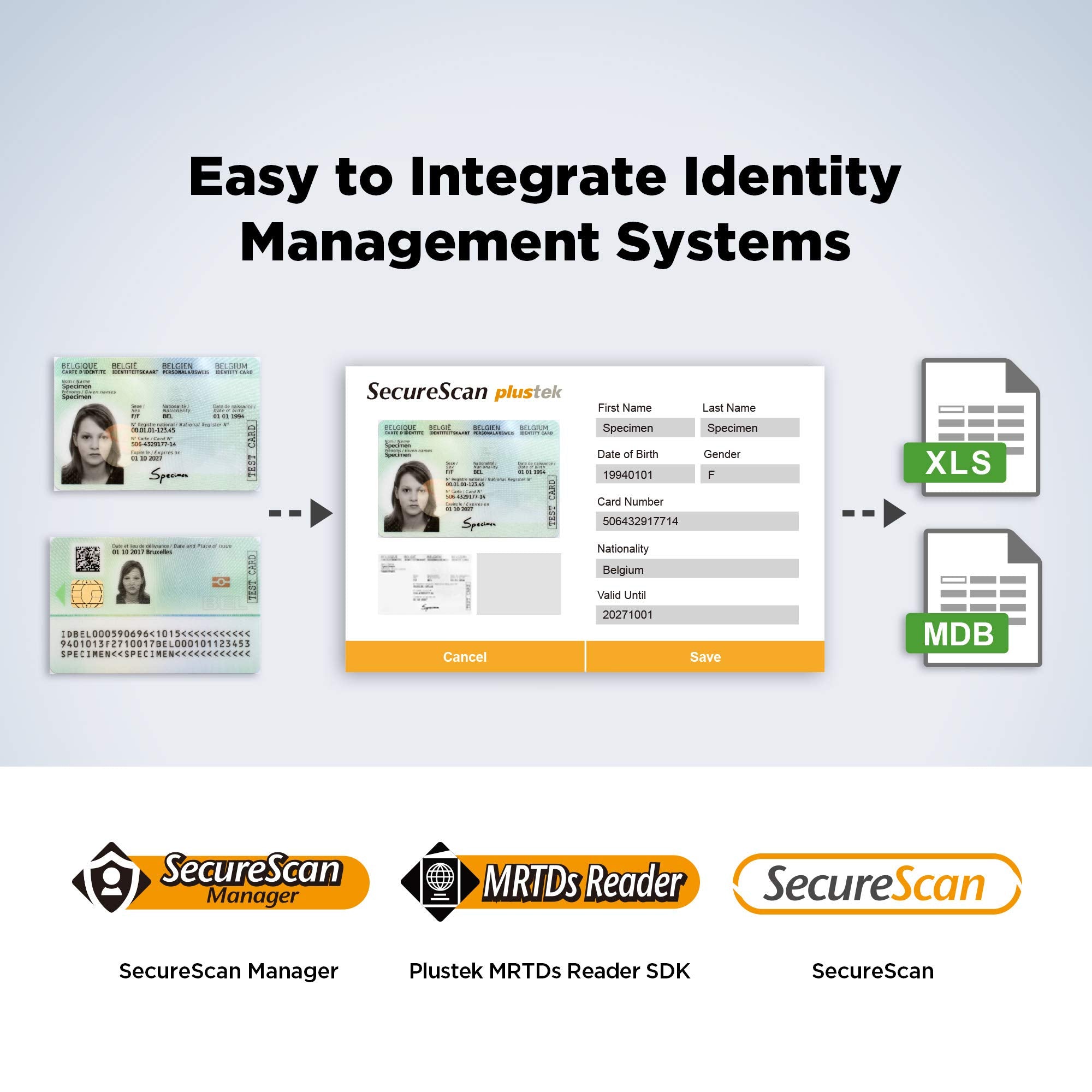 Plustek X Mini Passport Scanner, Compatible with ICAO Doc 9303 Standard with Fast Recognition Speed Scanner Reader