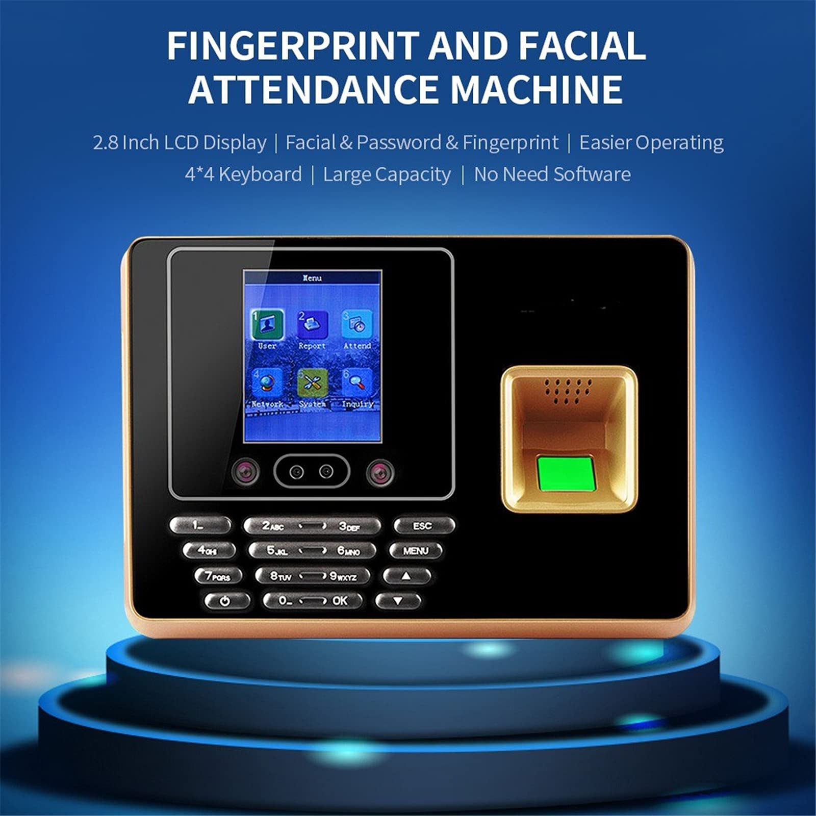 Attendance MachineFace Password Fingerprint Attendance Machine Large Capacity No Need Software 2.8 Inch LCDPassword Attendance Machine For Factory