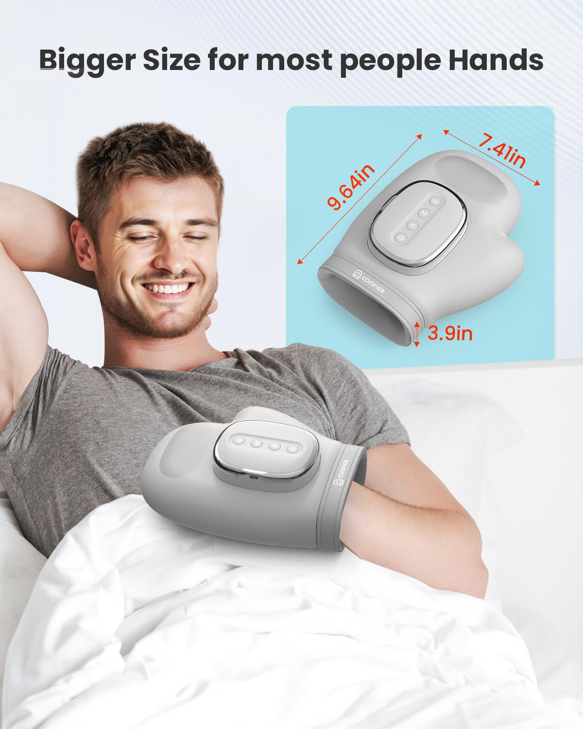 Comfier Wireless Hand Massager for Arthritis and Carpal Tunnel, 2025 Updated Hand Massager with Heat and Compression, Wrist Massager, Larger Electric Massage, Gifts for Men and Women