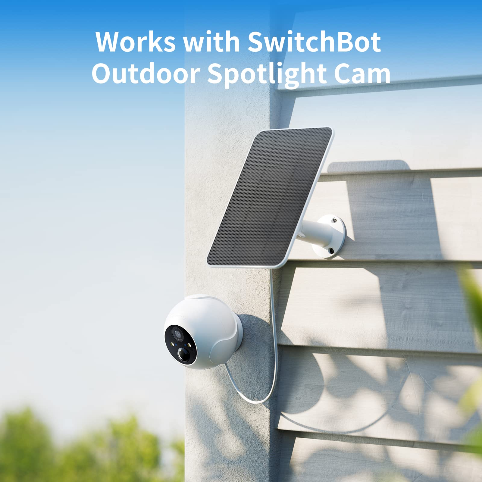 SwitchBot Solar Panel for Outdoor Camera, 5W Solar Panel for Rechargeable Security Camera, Waterproof, 360° Adjustable, Continuous Power Supply, Only Compatible with SwitchBot Outdoor Spotlight Camera