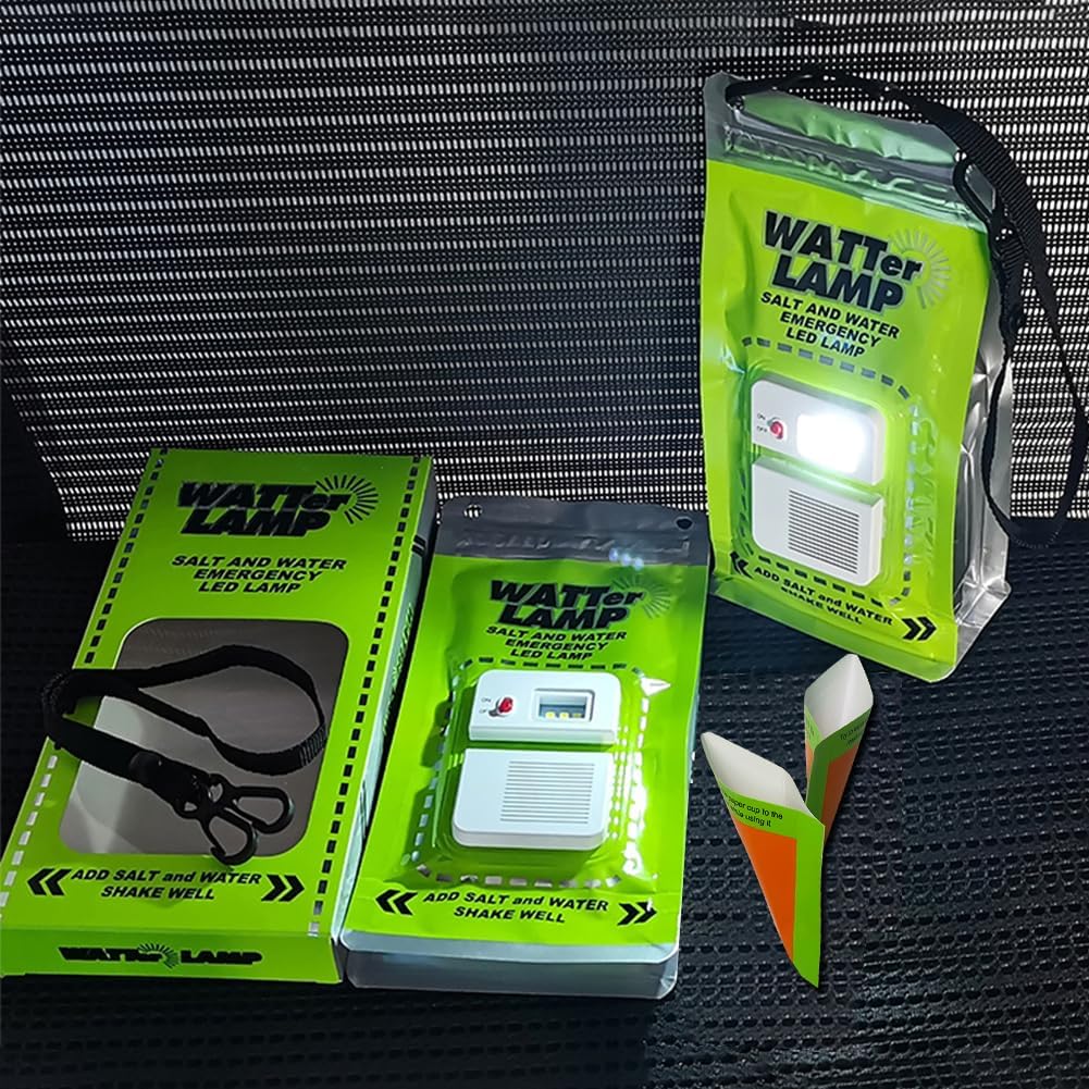 Camping LED Lights, Salt Water Emergency Lamp, White, Aluminium Magnesium Alloy, Outdoor, 1 PCS