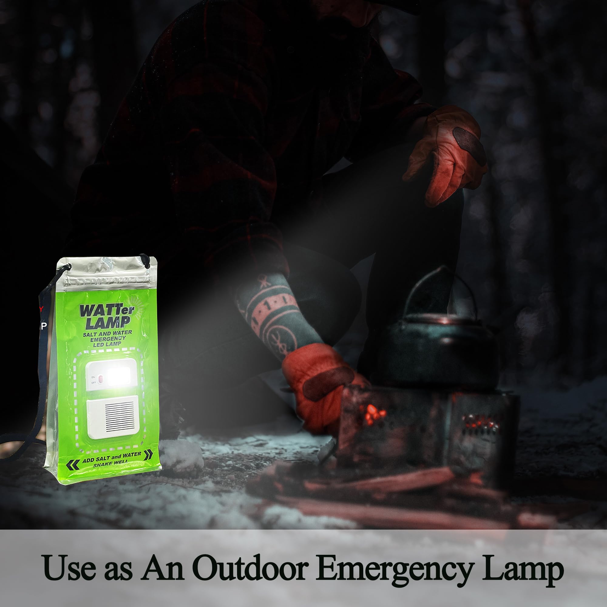 Salt Water Lamp Emergency Lighting Outdoor Lamp No Battery Pollution-Free Environmental Protection Lighting, Suitable for Outdoor Activities, Sustainable Use for 140 Hours