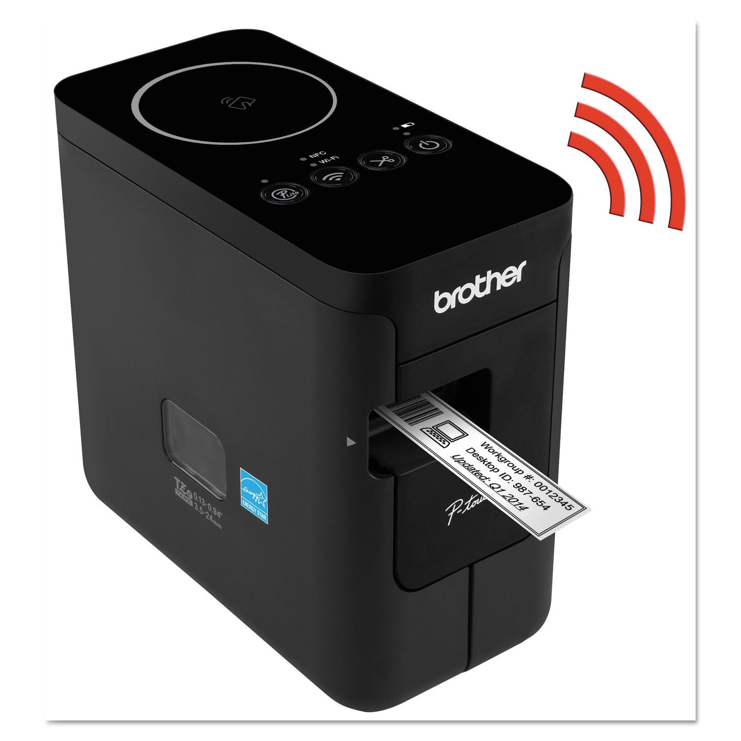 برذر طابعة ملصقات اسود و ابيض - PT-P750w