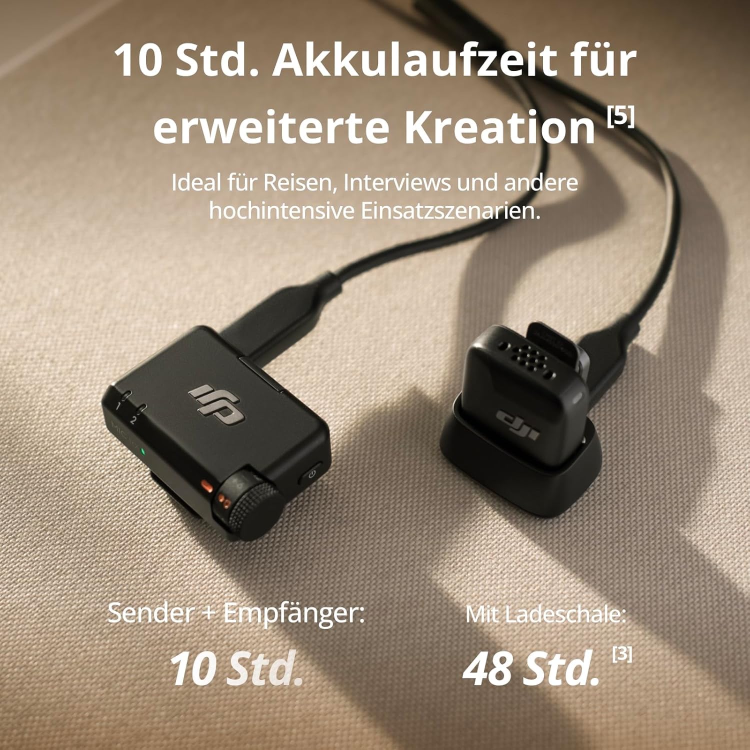 DJI ميكروفون صغير (1 TX + 1 RX)، ميكروفون لافالير، خفيف للغاية، صوت، الغاء الضوضاء، ضبط تلقائي، ميكروفون لاسلكي للكاميرات/ايفون/اندرويد، مدونة الفيديو