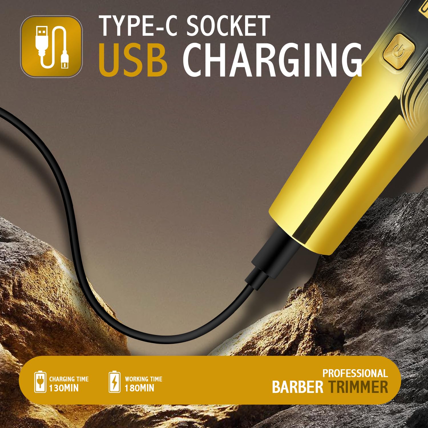 DSP Electric Beard Trimmer for Man, Cordless Rechargeable Zero Gap Trimmer, Mustache Edgers, T Blade Trimmer for Men, Low Noise, Travel Lock, Gifts for Men