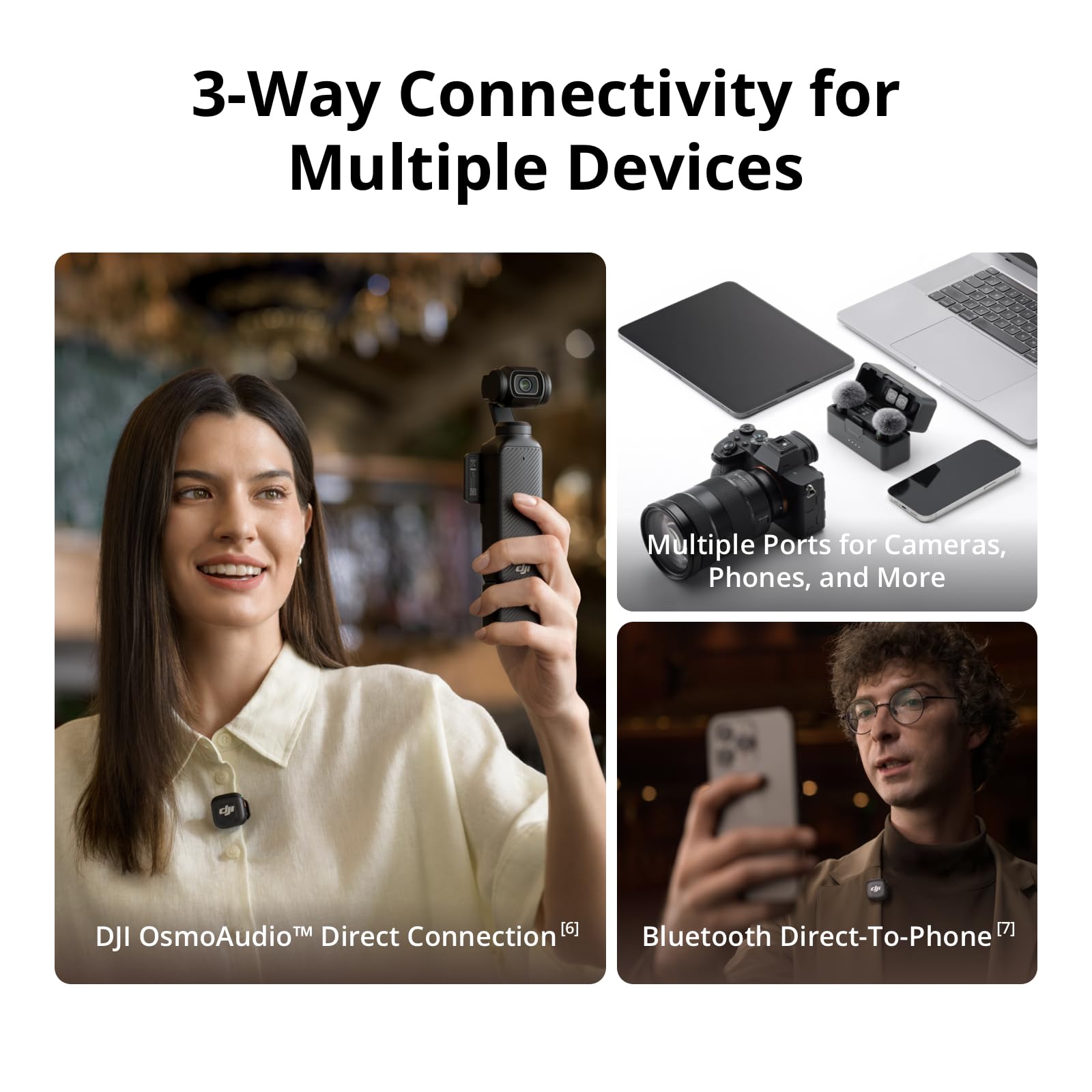 DJI مستقبل ميكروفون 3، التوافق: DJI Mic 3، اصدار الامارات العربية المتحدة مع ضمان رسمي
