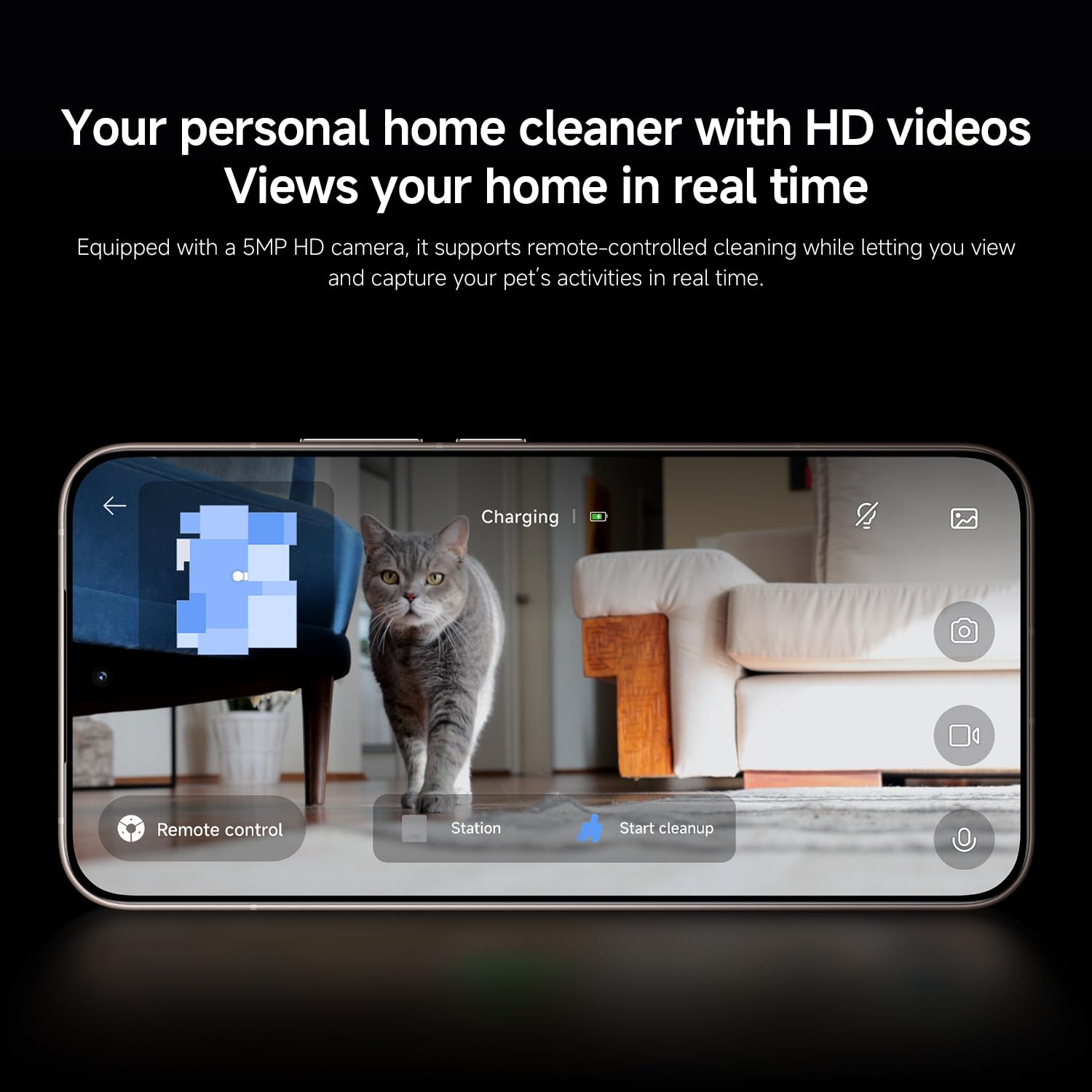 XIAOMI Robot Vacuum 5 Pro Robot Vacuum Cleaner with Mop Function, 20,000 Pa, Extendable Mop & Side Brush, Self-Cleaning All-in-One Base Station, AI Navigation, App & Voice Control