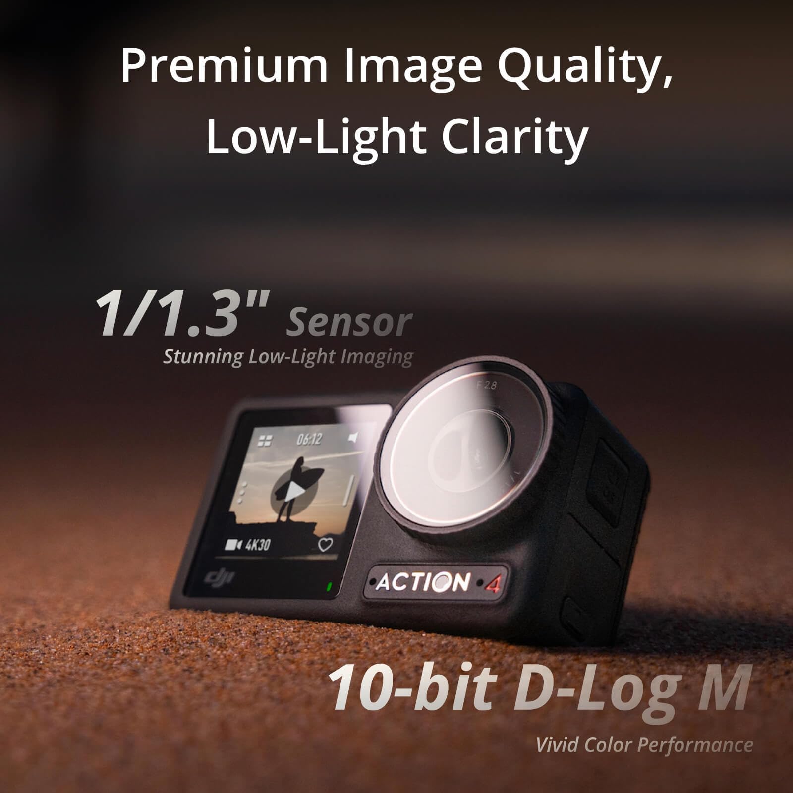 DJI Osmo Action 4 Essential Combo, Waterproof Action Camera 4K/120fps with 1/1.3-inch Sensor, Stunning Low-Light Imaging, 10-bit and D-Log M, 160-Minute Battery, Outdoor Camera