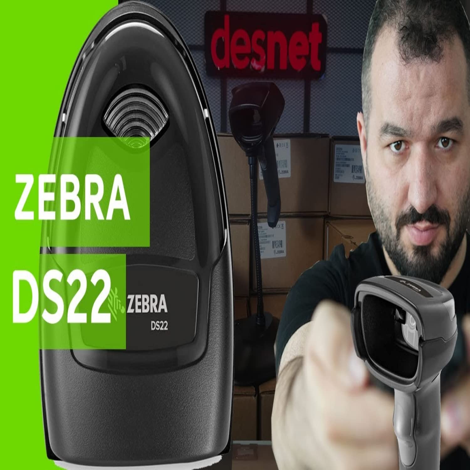 Zebra DS2208-USB Wired Barcode Scanner Kit with Stand, Shielded USB Cable, Black, Reliable, Durable, Best High-Quality Performance for Barcode Scanning in Grocery Retail Supports Windows/iOS/Android
