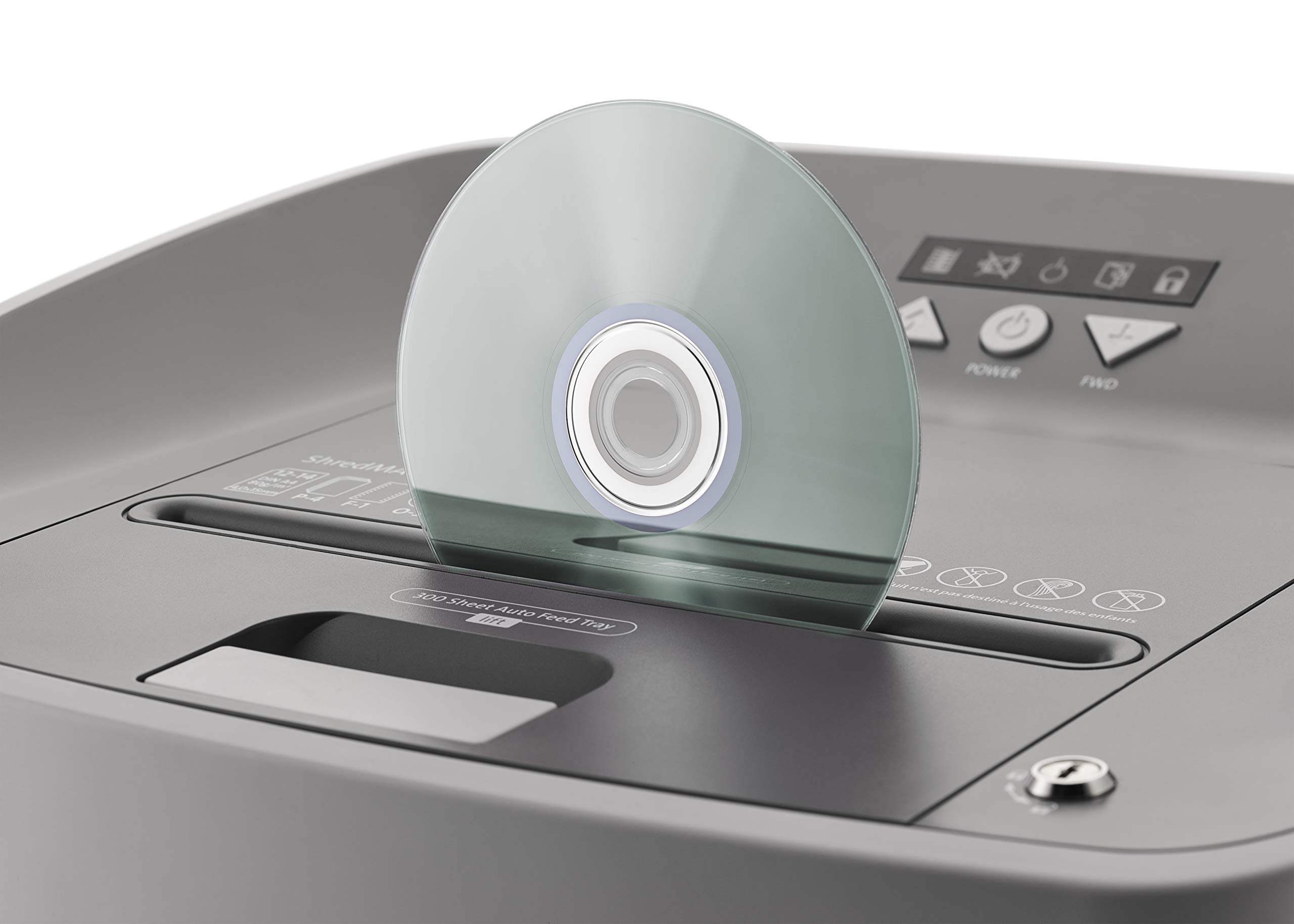 Dahle ShredMATIC 300 Auto-Feed Paper Shredder (300 Sheets, Oil-Free, Jam Protection, Cross-Cut, Safety-Lock, for Home and Office) Grey, 64.2 x 43.2 x 35.5cm