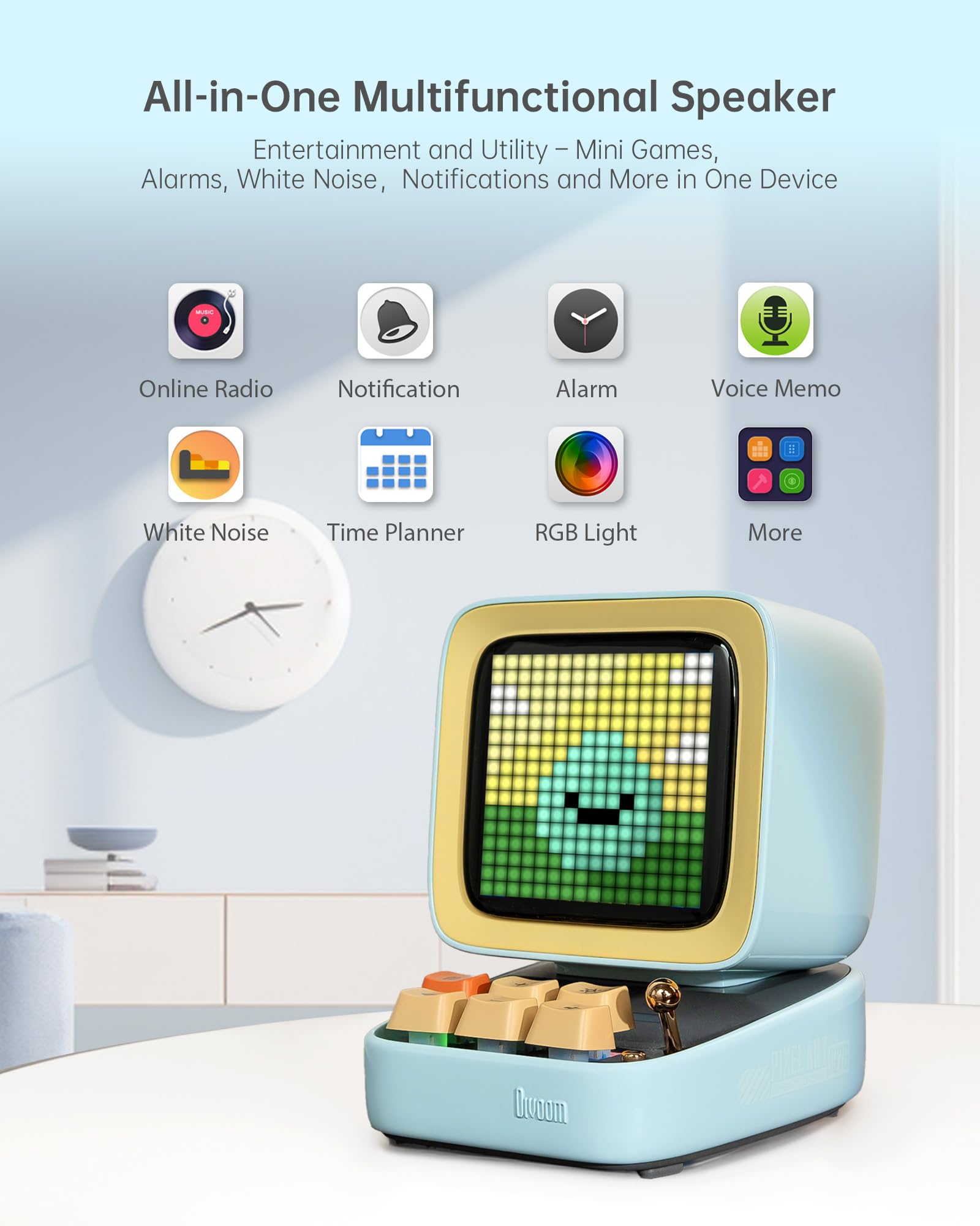 Divoom Ditoo Retro Pixel Art Bluetooth Speaker Green (Blue)