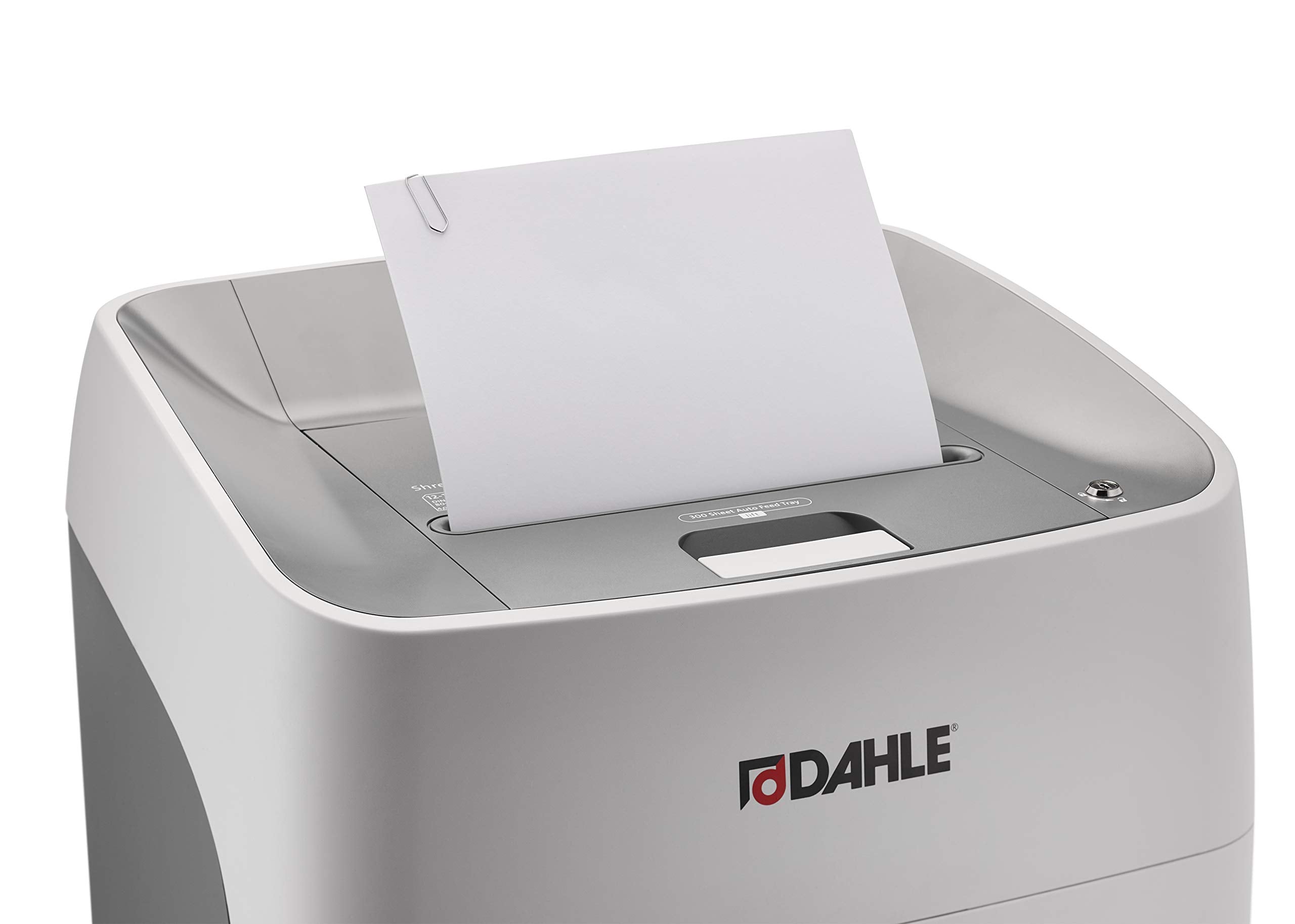 Dahle ShredMATIC 300 Auto-Feed Paper Shredder (300 Sheets, Oil-Free, Jam Protection, Cross-Cut, Safety-Lock, for Home and Office) Grey, 64.2 x 43.2 x 35.5cm