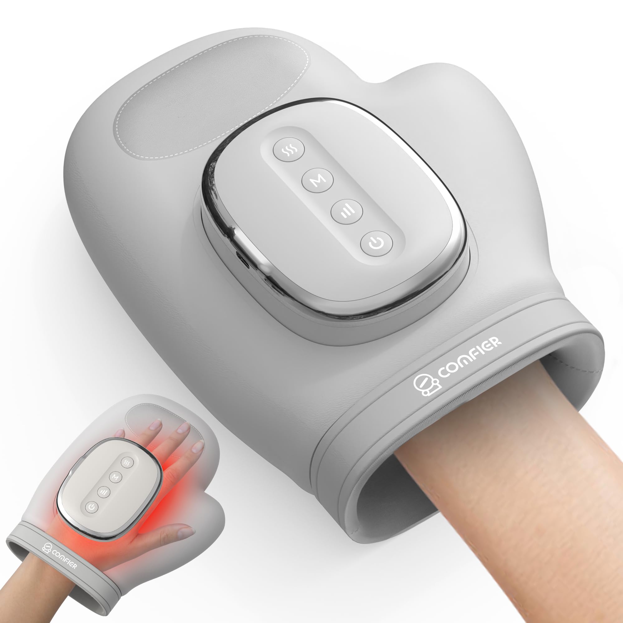 Comfier Wireless Hand Massager for Arthritis and Carpal Tunnel, 2025 Updated Hand Massager with Heat and Compression, Wrist Massager, Larger Electric Massage, Gifts for Men and Women