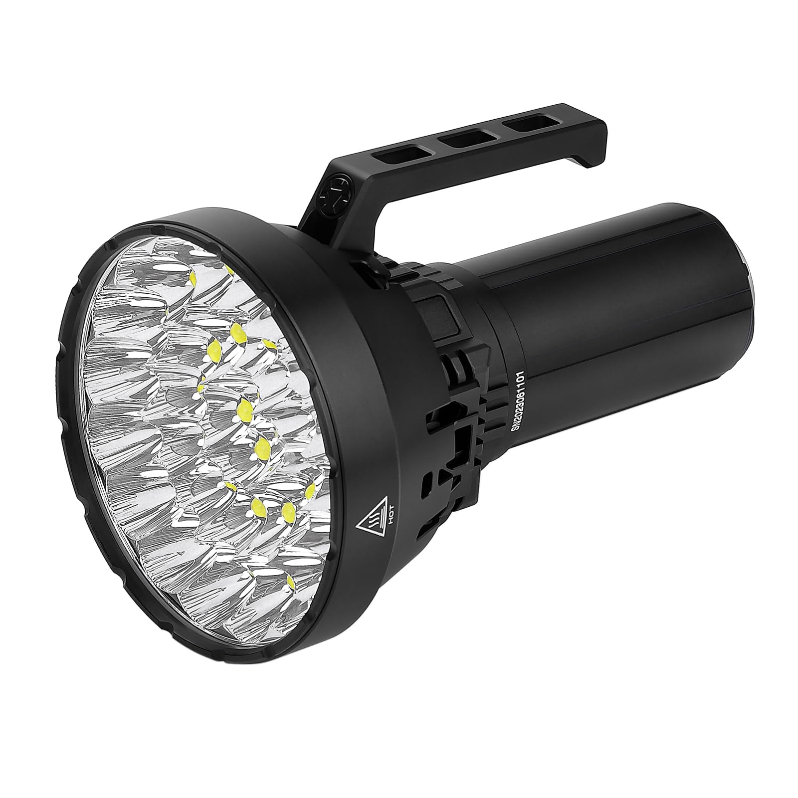 ايمالينت مصباح يدوي MS32 بسطوع 200000 لومن في العالم، مصباح يدوي تكتيكي 32 اكس اتش بي 70.2 LED، قابل لاعادة الشحن مع شاشة OLED، للتخييم والمغامرة والطوارئ