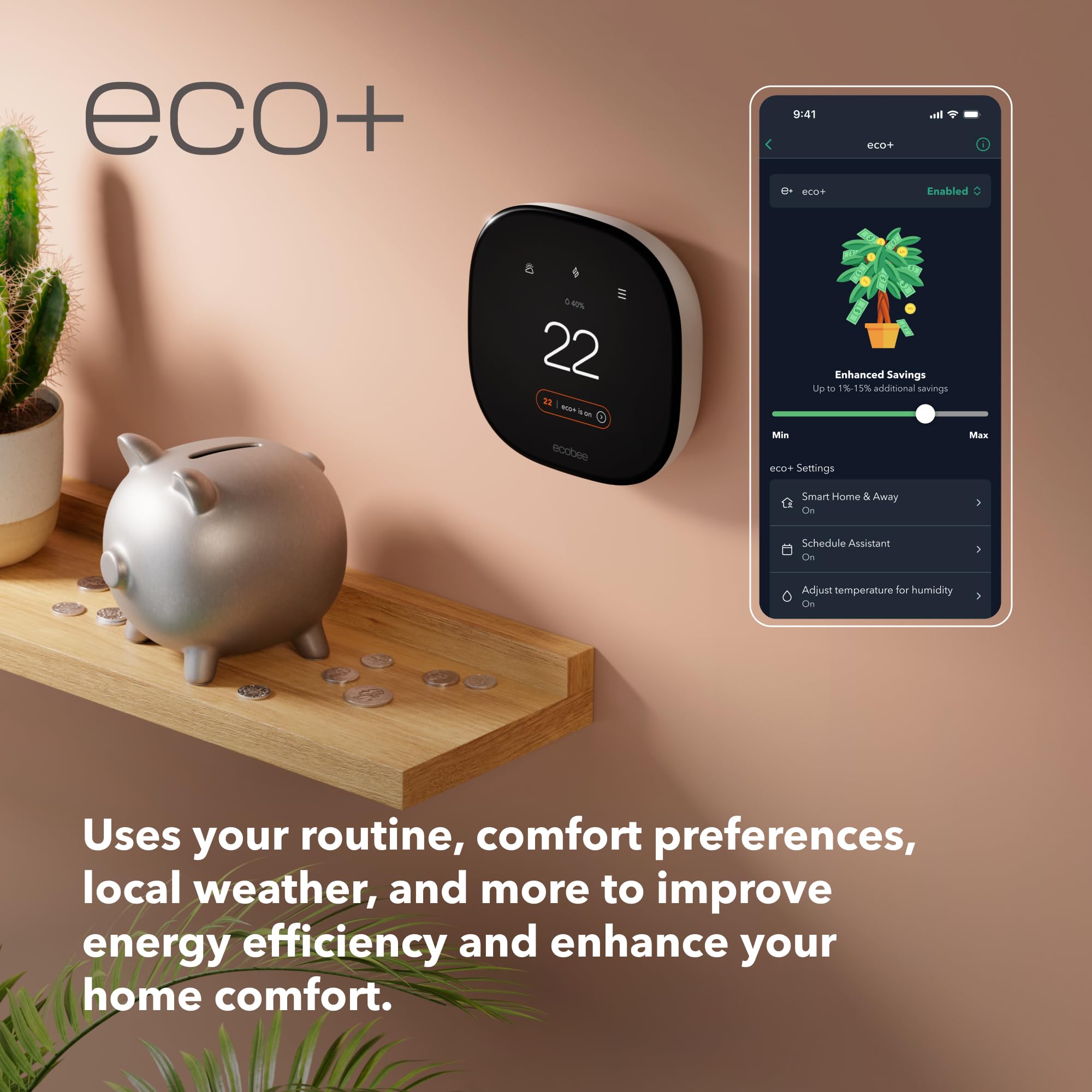 ecobee New 2022! Smart Thermostat Enhanced Compatible with Alexa and Apple Home Kit