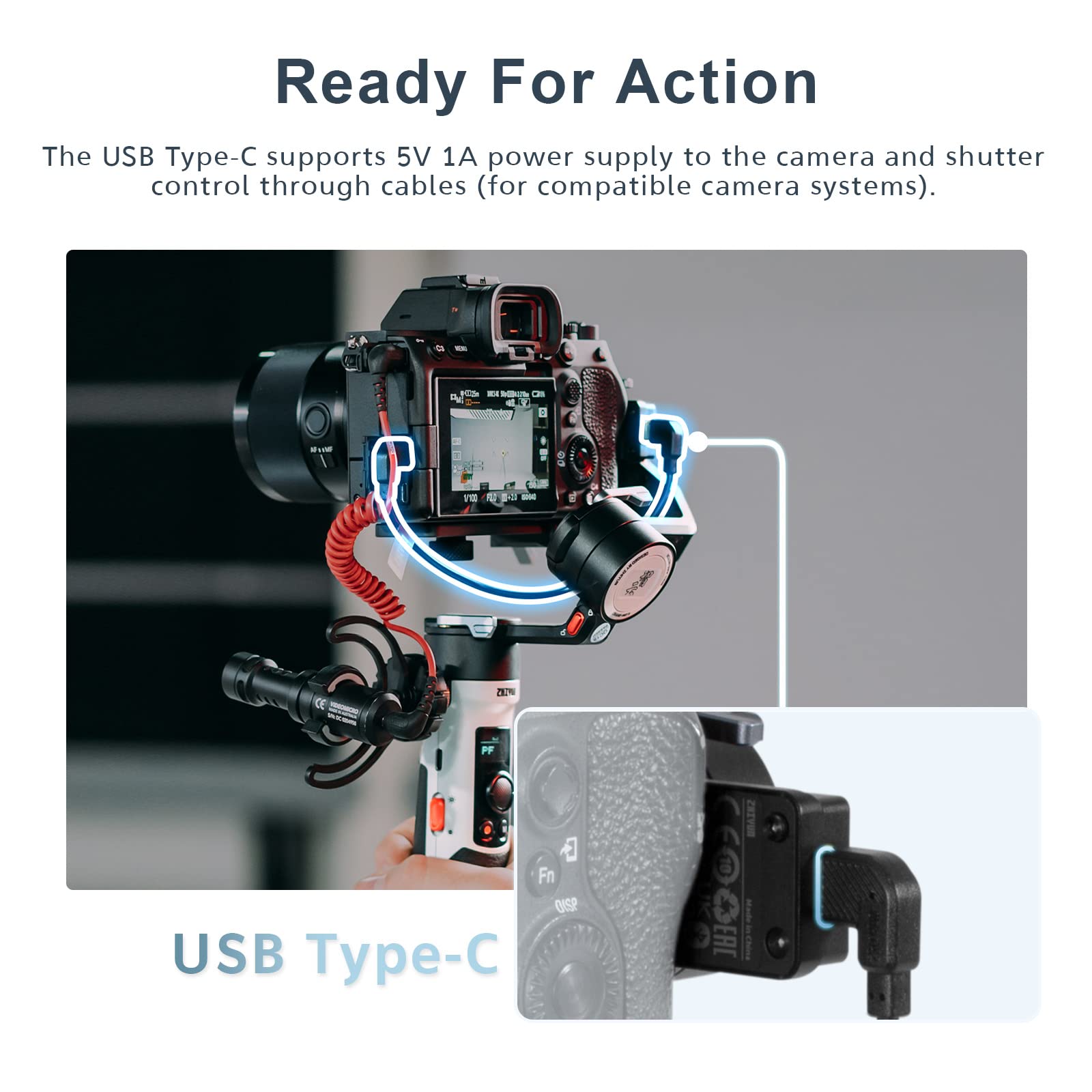 Zhiyun Crane M2S Gimbal Stabilizer for Mirrorless Camera Action Camera and Smartphone, Upgrade with Integrated Fill Light(Combo with Trendy Bag)