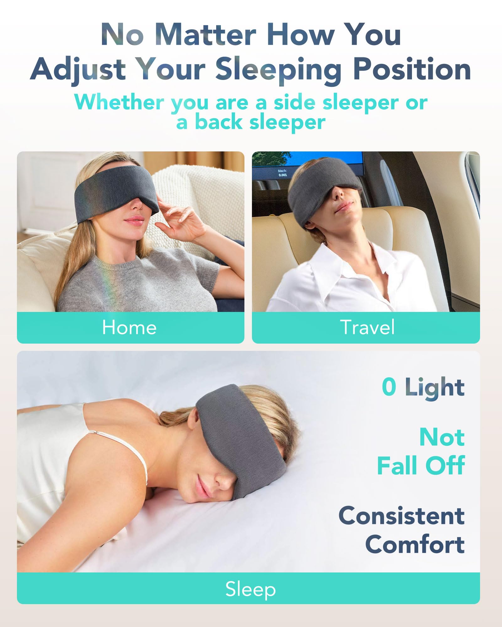 RESTore Sleep Mask-100% Light Blocking Sleep Eye Mask for Men Women, Soft Modal Fabric, Stays in Place During Sleep, Large Size with Wide Width, for Sleep/Travel/Rest/WorkShift