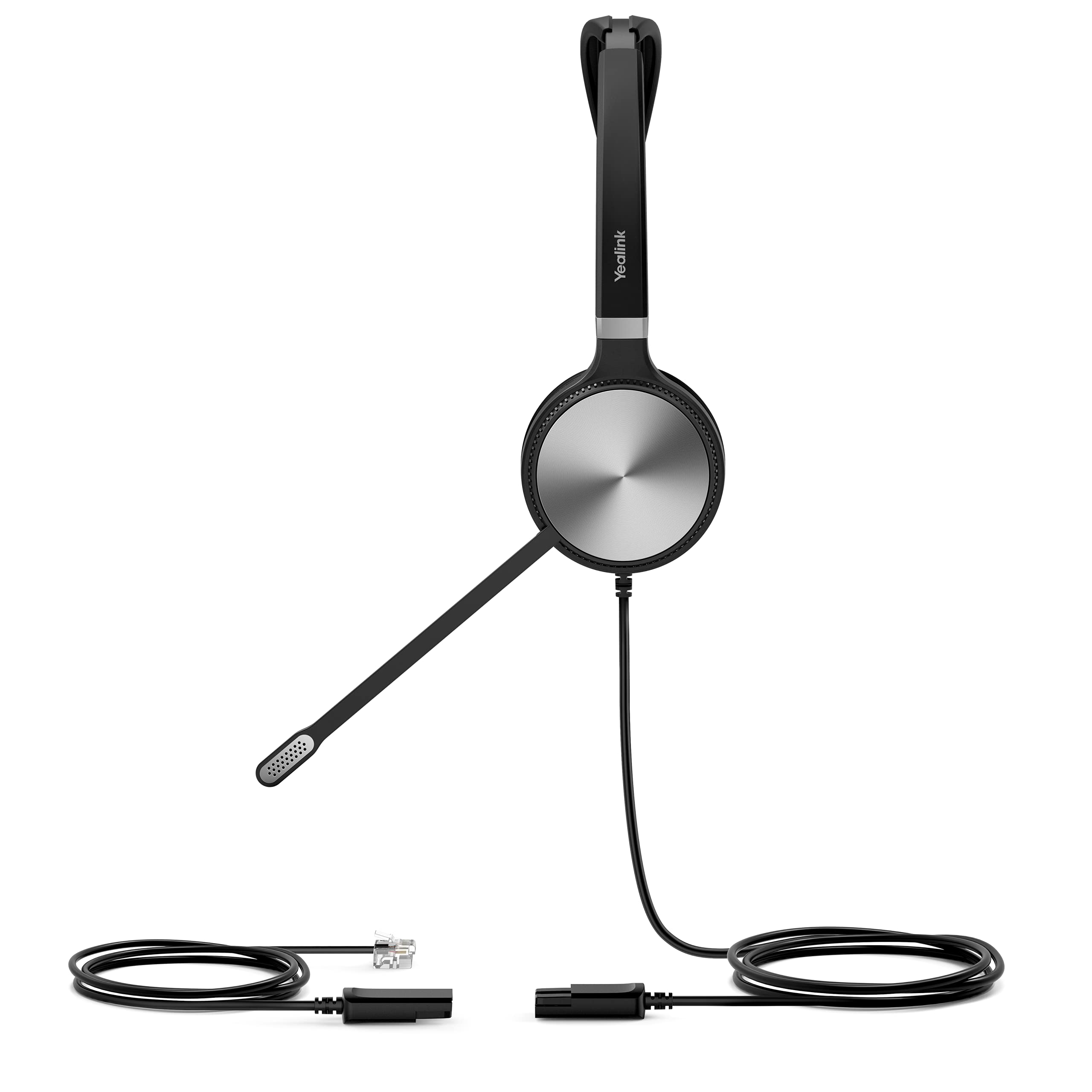 Yealink YHS36 Dual Telephone Headset with RJ9 Jack Phone Headset with Microphone Noise Canceling, Compatible with Yealink Poly Snom Desk Landline Phones (2.1m Cable)