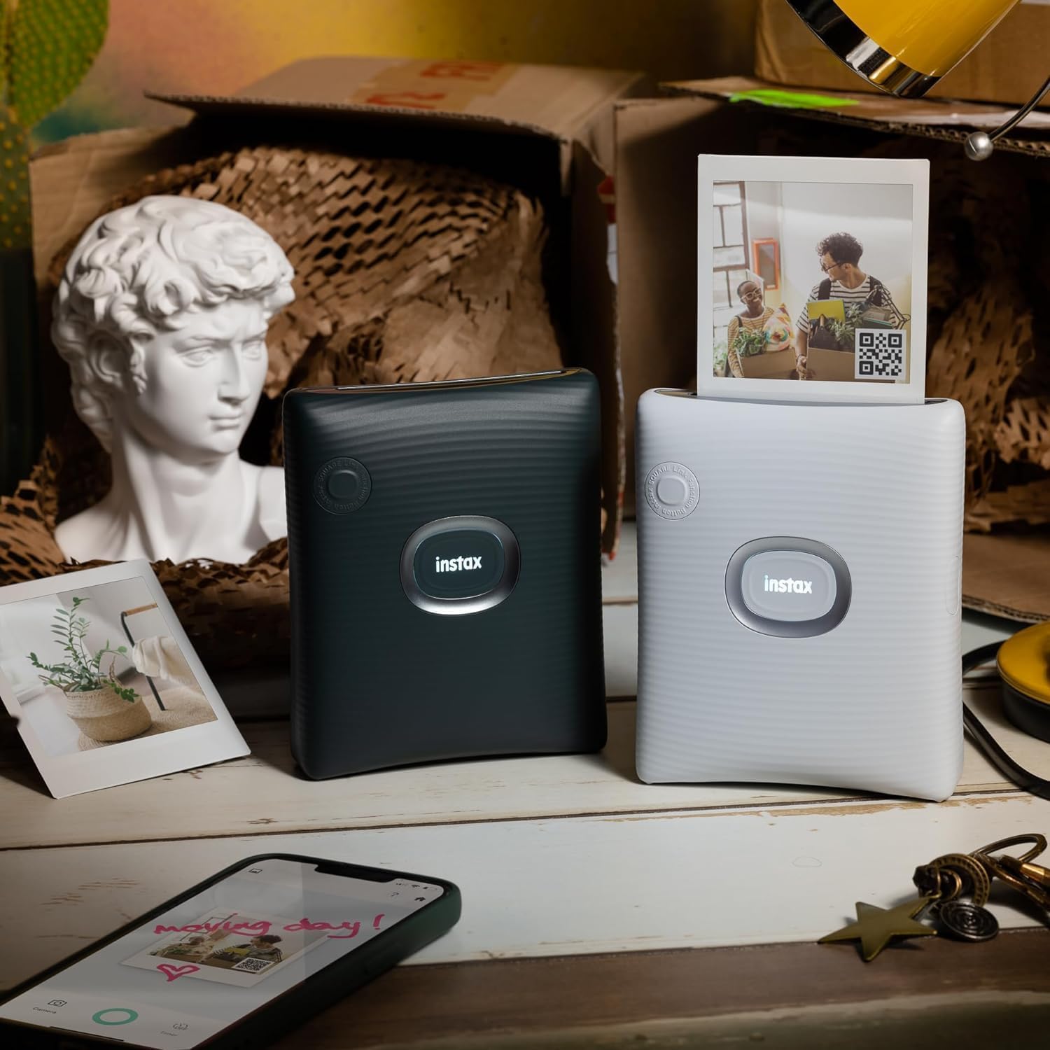 Instax Square Link Smartphone Photo Printer, Ash White Color May Vary