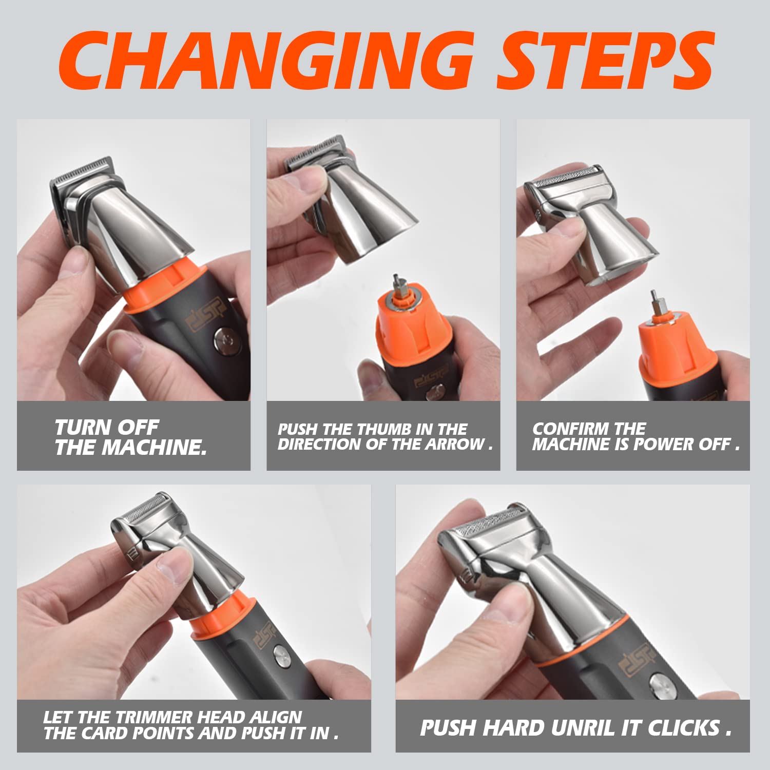 DSP® Rechargeable Beard Trimmer Kit, Facial Hair Trimmer for Nose and Ear, All-Purpose Hair Clipper IPX7 Waterproof