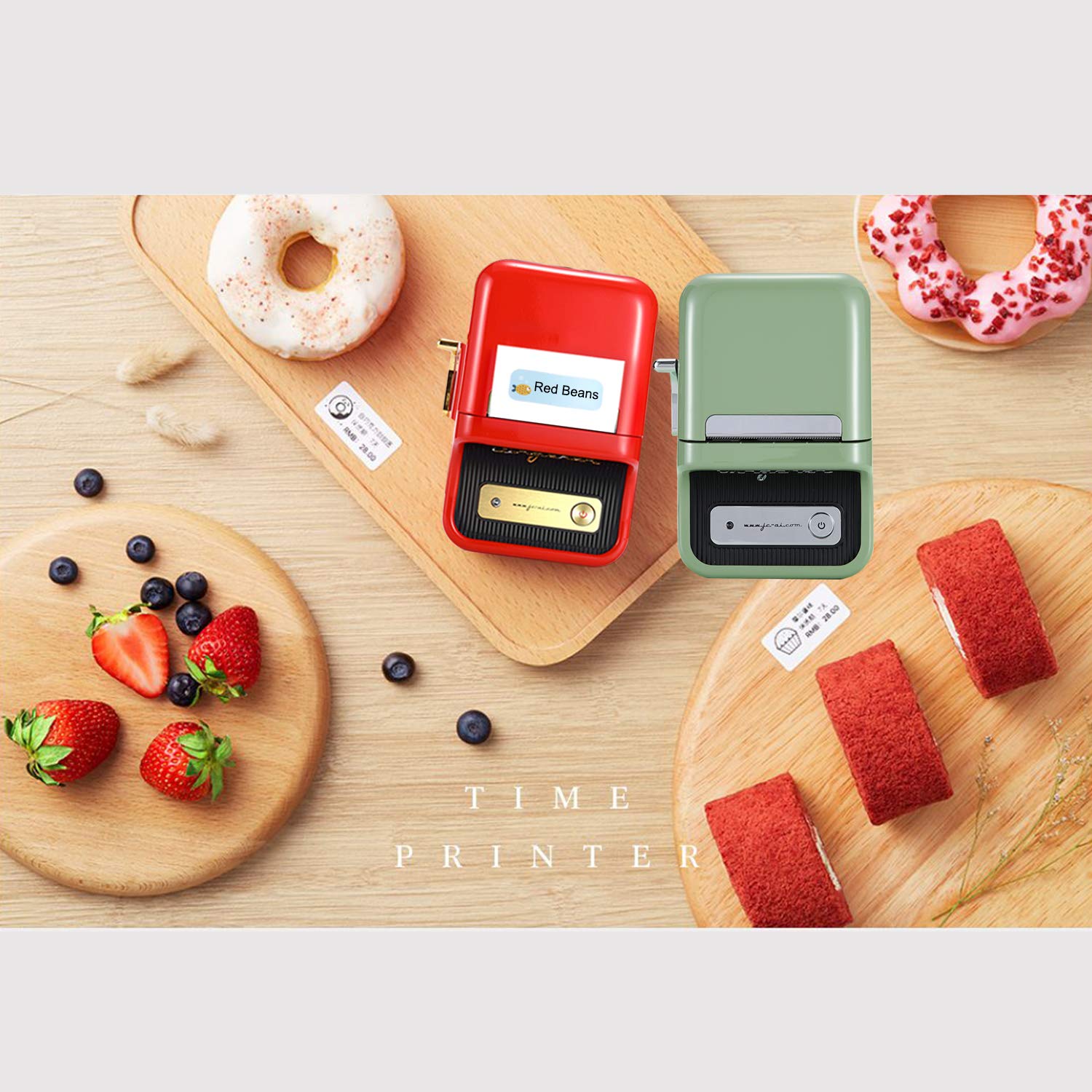 Portable Wireless Bluetooth Thermal Label Printer from Elisashop, Label Printer with RFID Recognition Feature, Great for Supermarket, Clothing, Jewelry, Retail Store and Home