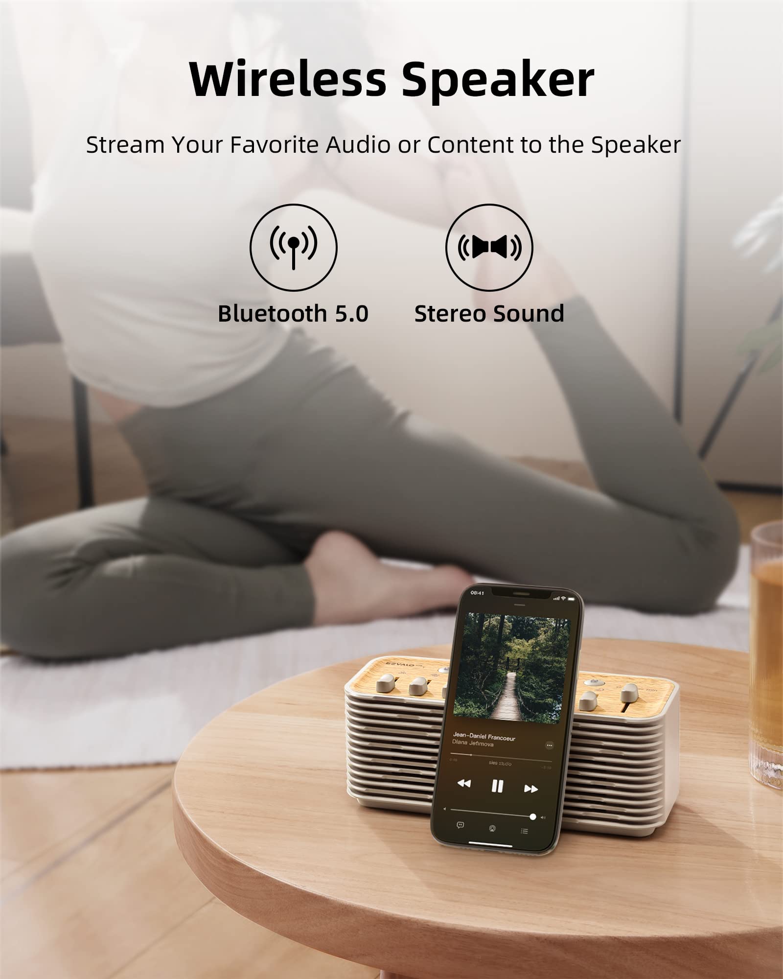EZVALO Lite White Noise Machine, White Noise for Sleep, Portable Bluetooth Speaker with 255+ Mix Options, Night Light, Sleep Timer, Gift for Kids and Adults