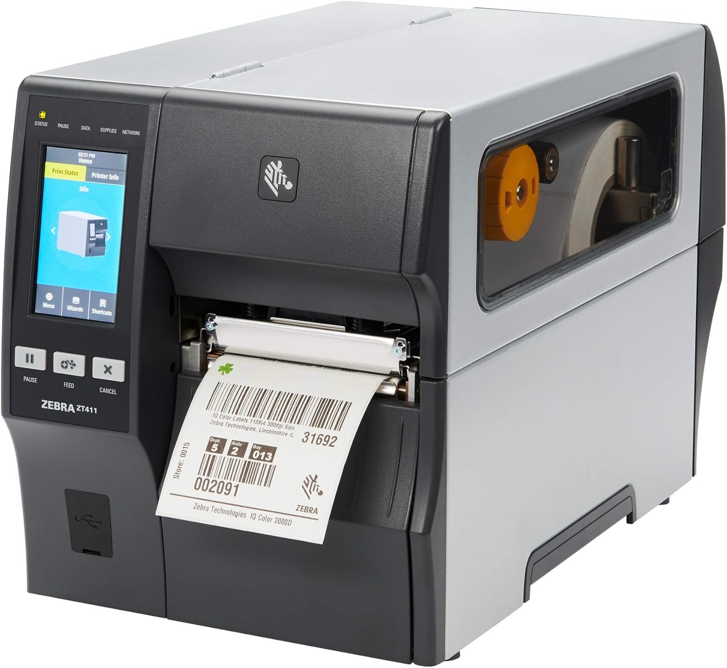 NEW ZEBRA ZT411 Thermal Transfer Industrial Printer,8 dots/mm (203 dpi),disp. (colour), RTC, EPL, ZPL, ZPLII, USB (2x), RS-232, Bluetooth (class 4.1), Ethernet ZT41142-T0E0000Z