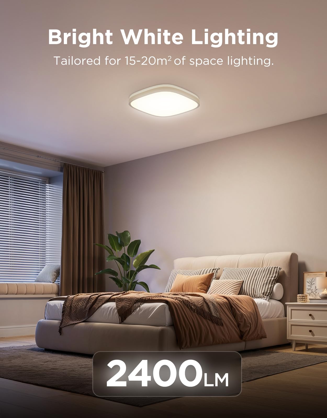 Govee Smart Ceiling Lamp, Square Led Rgbic, Compatible with Matter, Recessed 2400Lm, DIY Colors, Dimmable 2700K To 6500K For Bedroom Living Room, 12", Pack 1 Unit