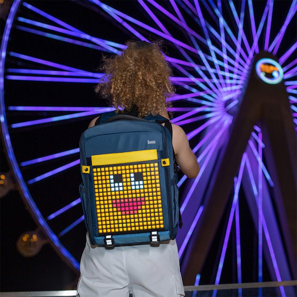 Divoom Backpack-S Pixel Art Youngsters LED Animation Display Bag with App Control, Dark Blue