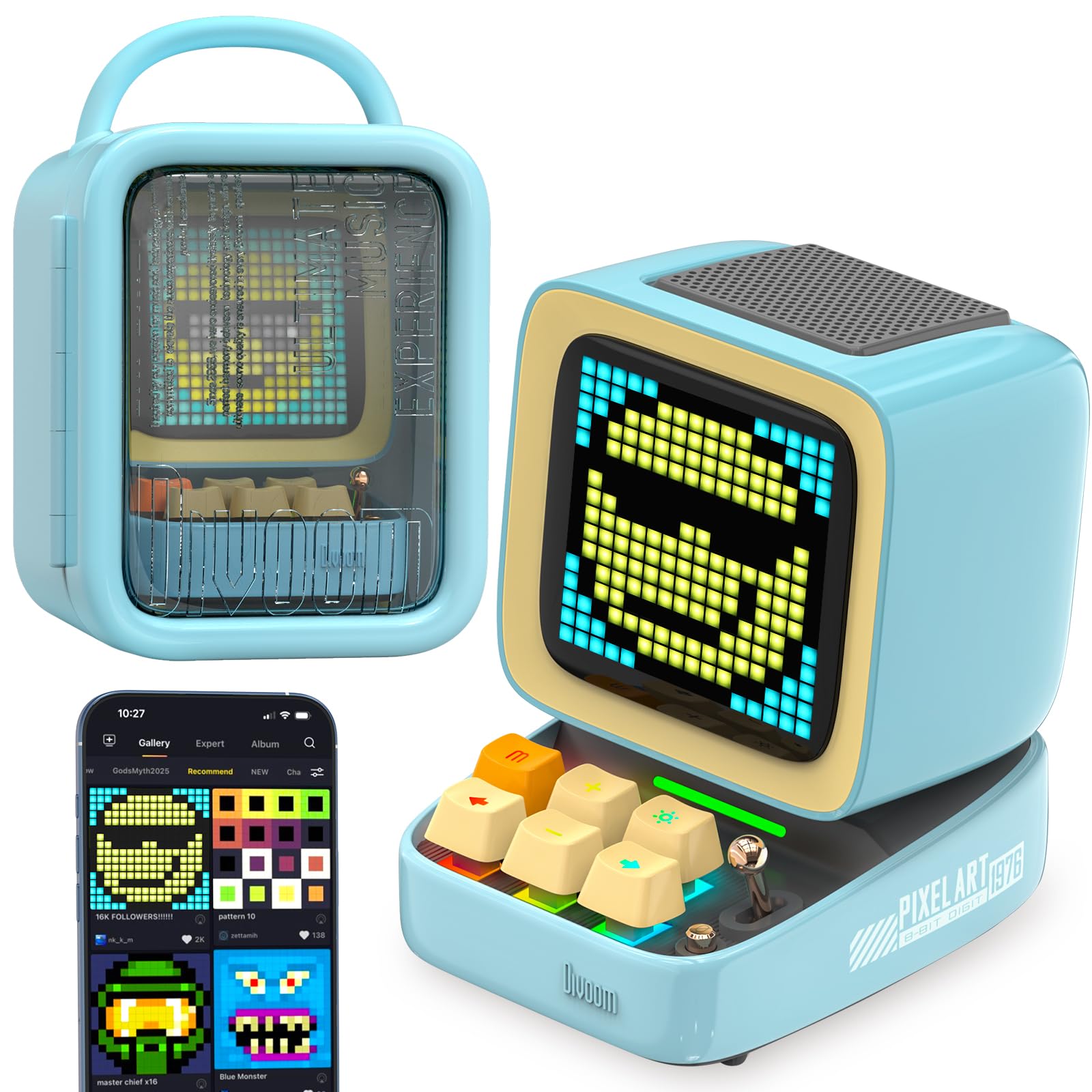 Divoom Ditoo Retro Pixel Art Bluetooth Speaker Green (Blue)