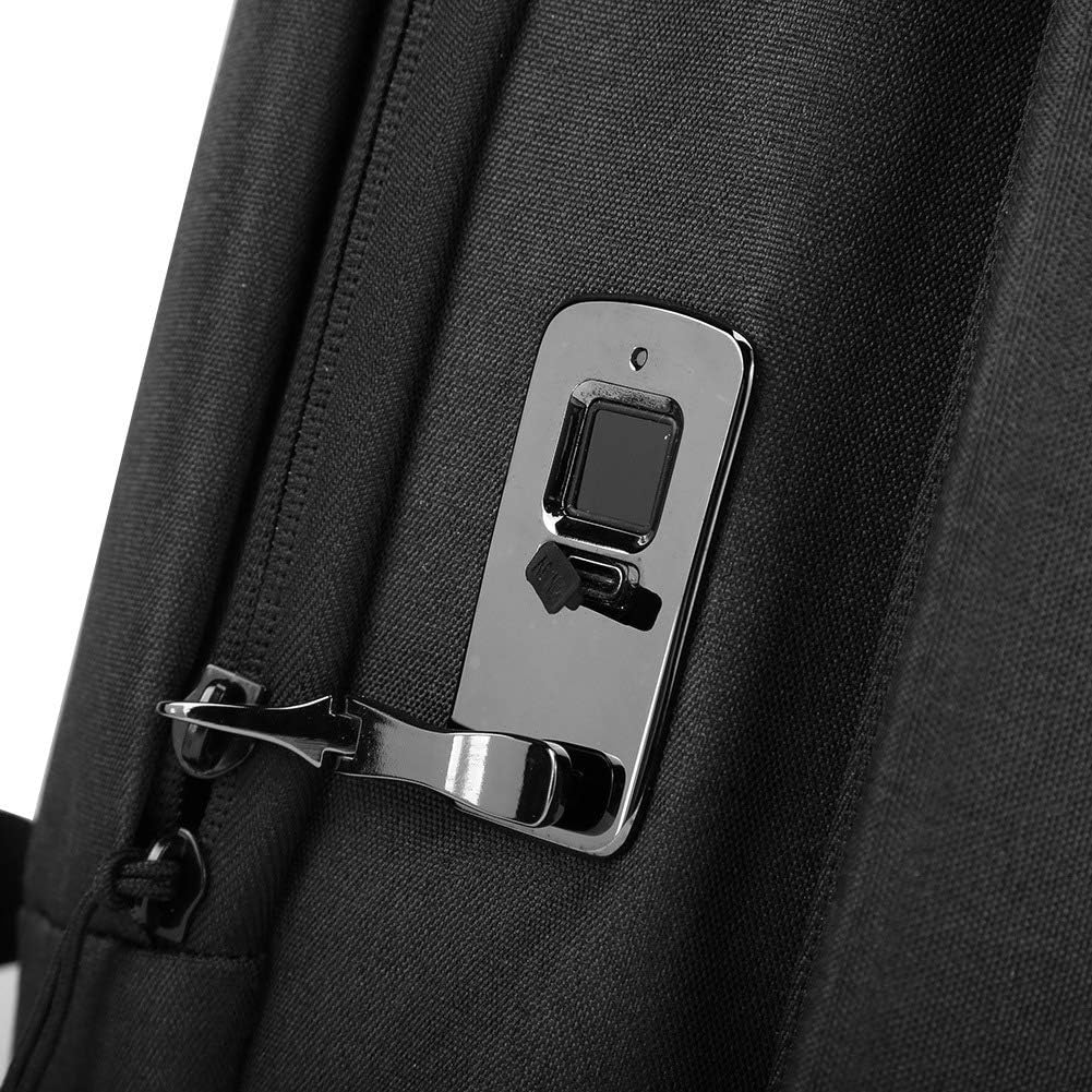 شنطة ظهر ذكية عالية السعة بقفل بصمة الاصبع بمنفذ USB للابتوب مقاس 15.6 انش من فوبي
