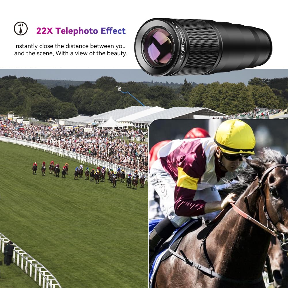 Apexel Phone Lens Kit 6 in 1, 22X Telephoto Lens, 205° Fisheye Lens, 120° Wide Angle Lens & 25X Macro Lens(Screwed Together), Compatible with iPhone 11 8 7 6 6s Plus X Xs/Max XR Samsung