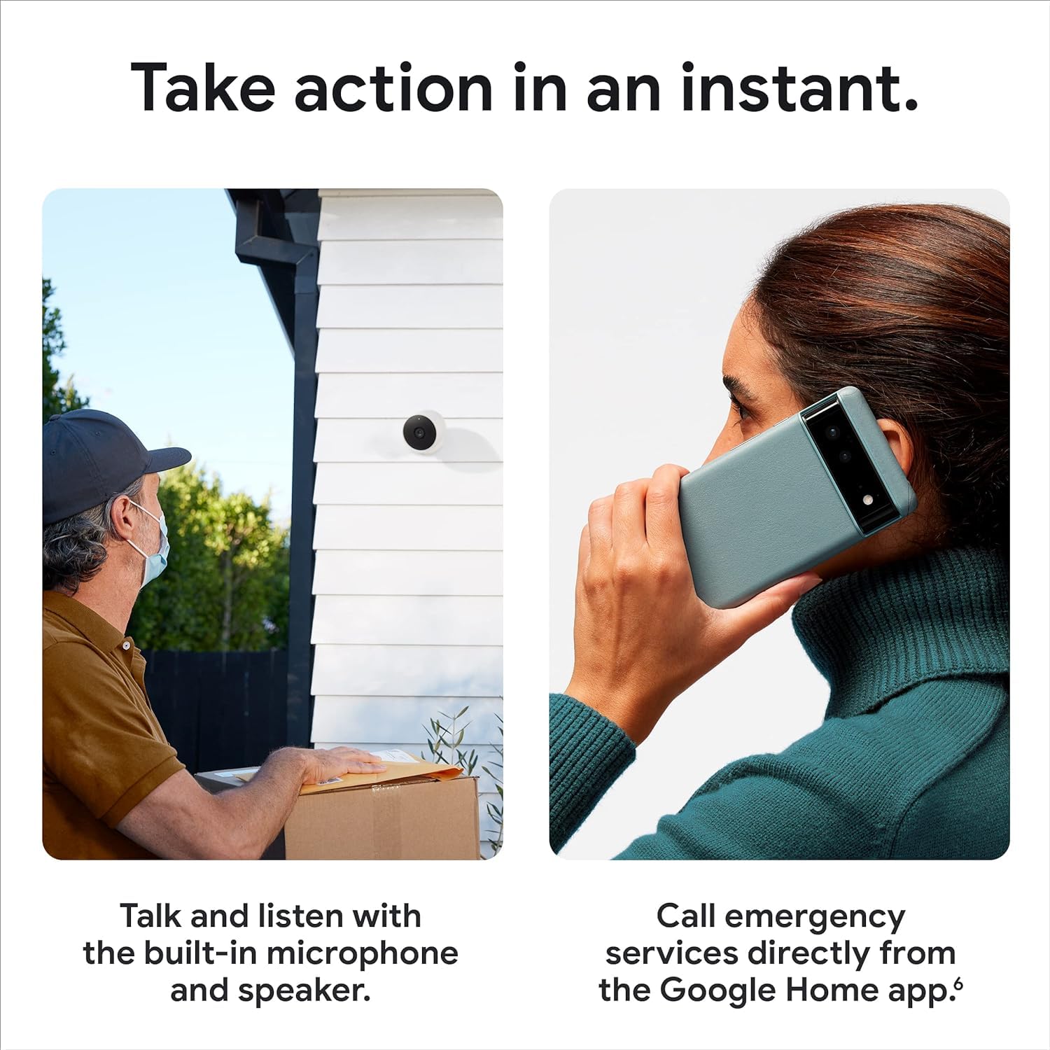 Google Nest Cam Outdoor or Indoor, Battery GA01894-US - 2nd Generation - 2 Count (Pack of 1)-Snow