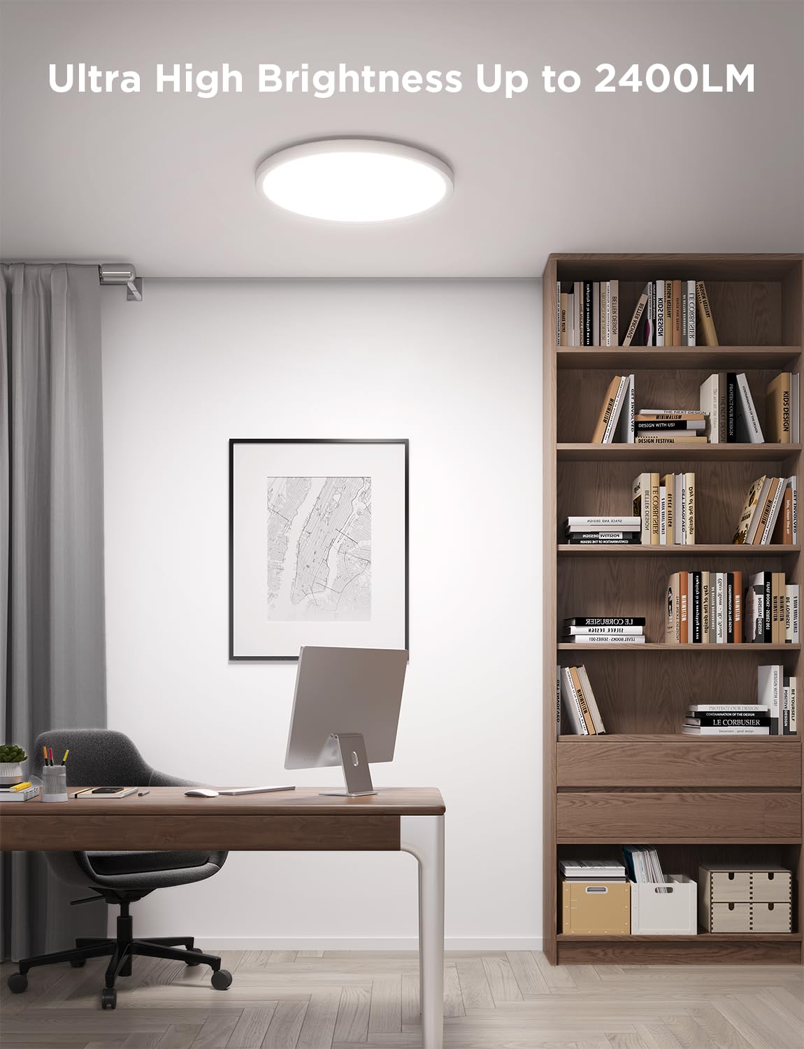 Govee Smart Ceiling Light, RGBIC LED Ceiling Light, 2400 Lumen Flush Mount, 16 Million Customizable Colors, Works with Alexa, 2200K-6500K Ceiling Lights for Bedroom, Living Room
