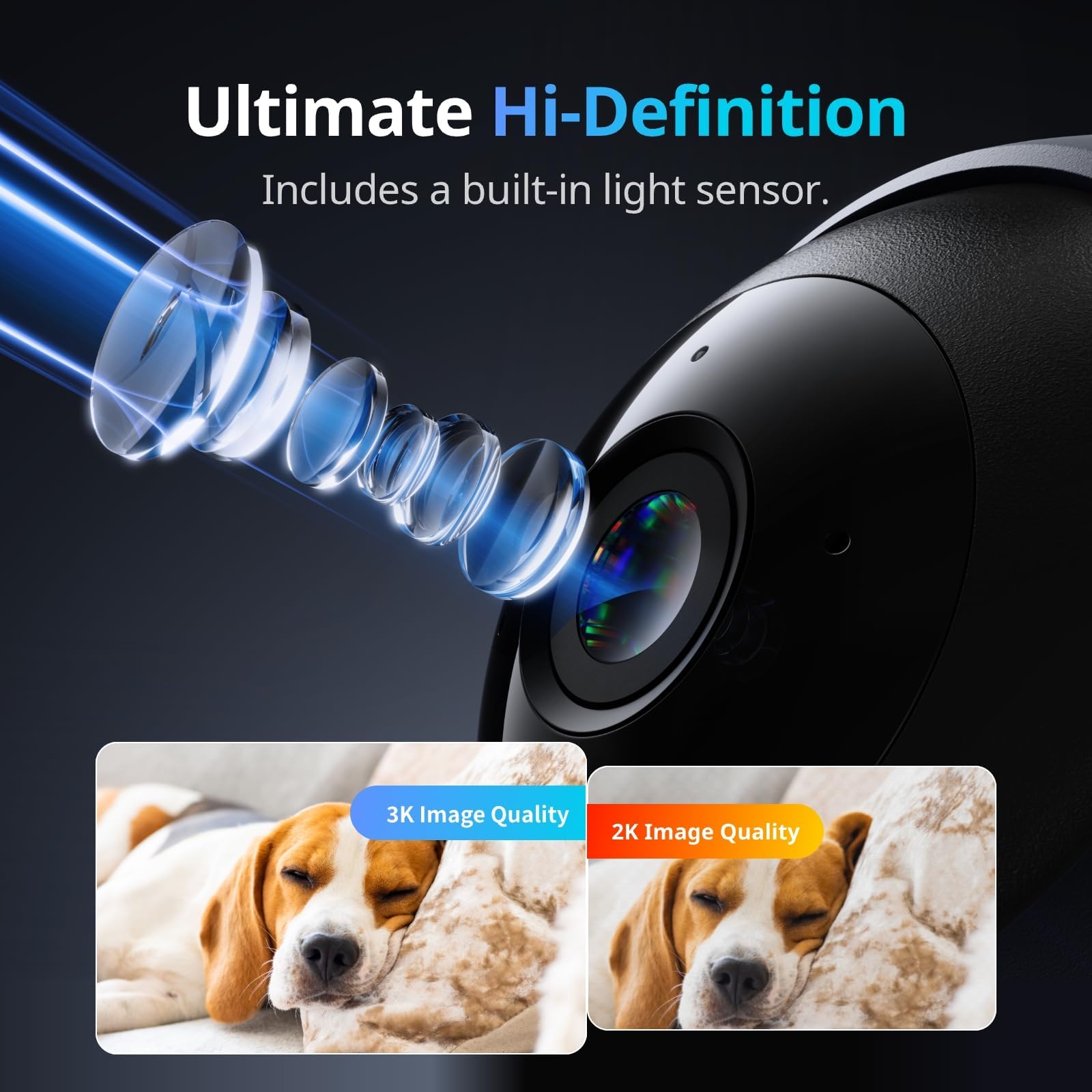 SwitchBot Security Indoor Camera 3K/5MP - Pan/Tilt Cam for Baby Pet Monitor, 2.4G Wi-Fi Plug-in, Night Vision, 2 Way Audio, 360 Motion Tracking, Privacy Mode, Works with Alexa, Cloud & SD Storage