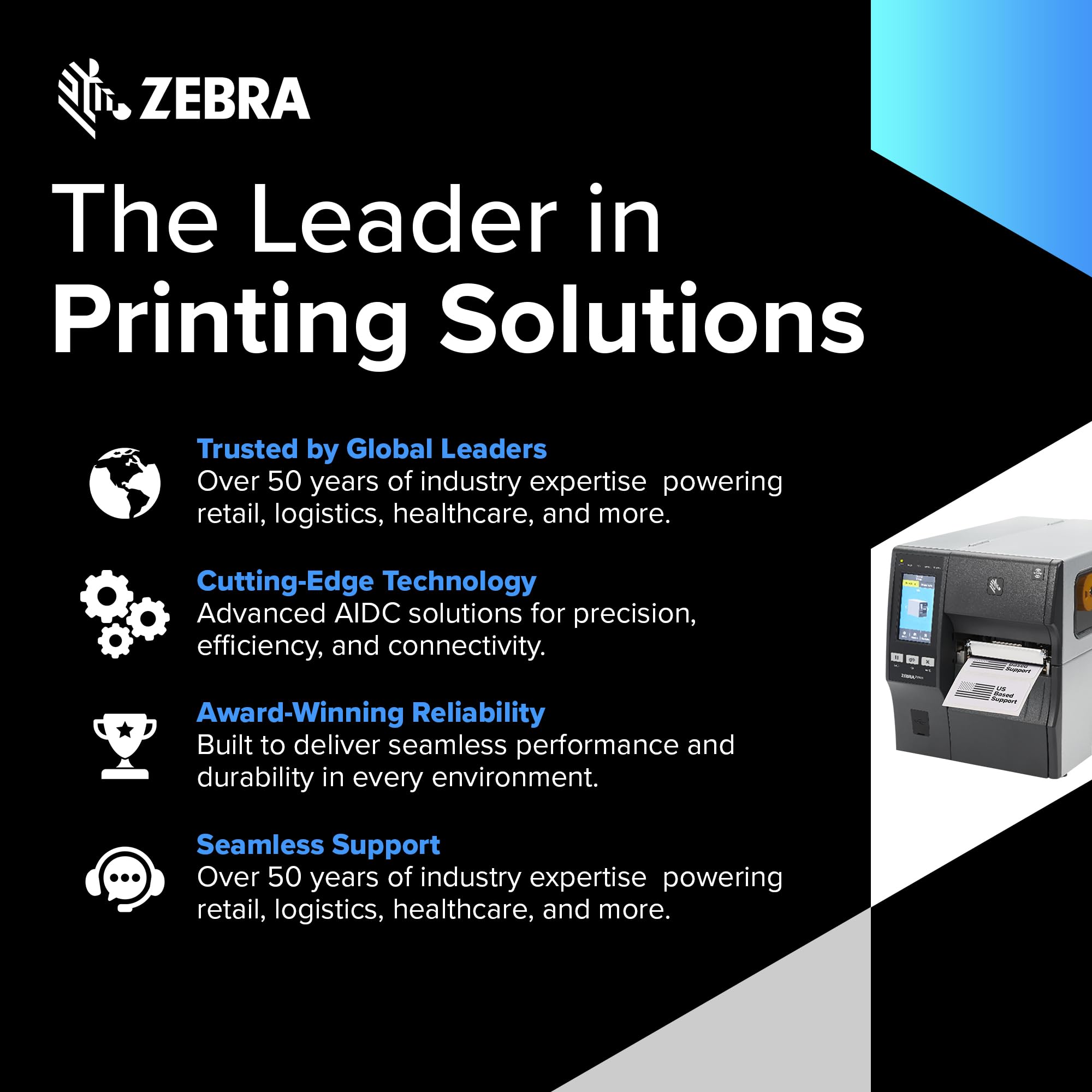 Zebra ZT411 203 DPI | Thermal Transfer and Direct Thermal | Industrial Printer ZT41142-T010000Z | 4-inch Width with Serial, USB, Ethernet and Bluetooth Connectivity | Includes GetSet Software