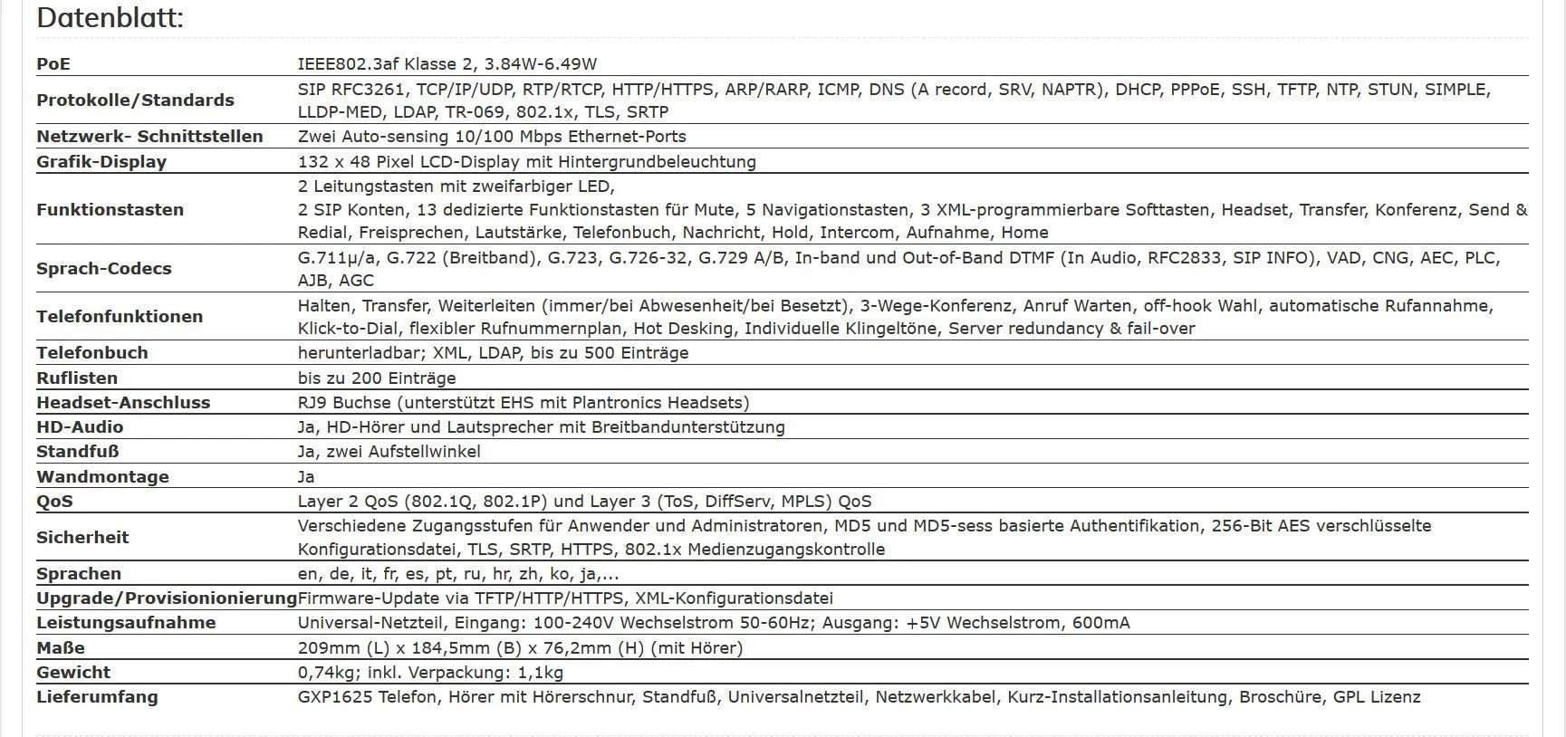 Grandstream GXP1625 Small to Medium Business HD IP Phone with POE VoIP and Device, Black