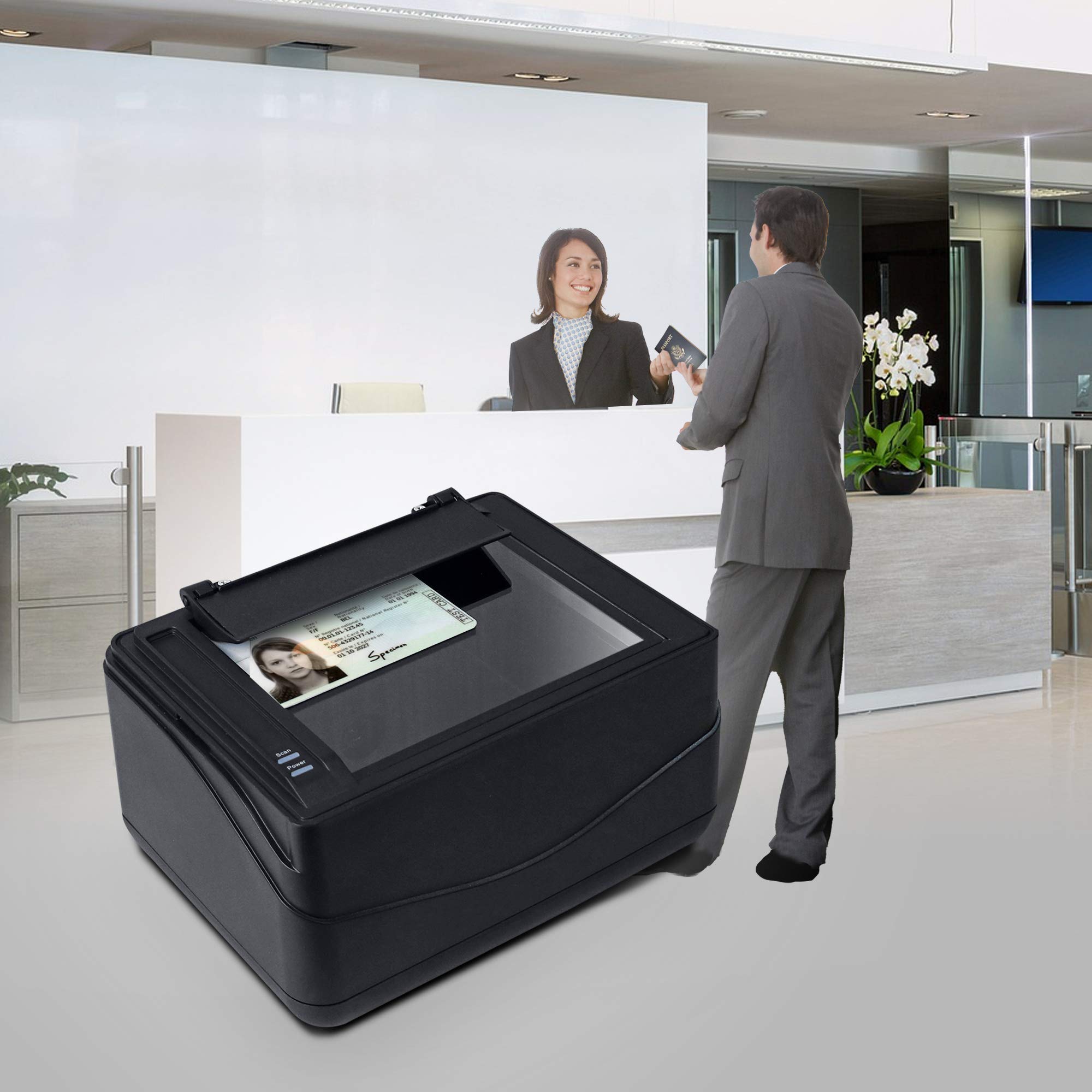 Plustek X Mini Passport Scanner, Compatible with ICAO Doc 9303 Standard with Fast Recognition Speed Scanner Reader
