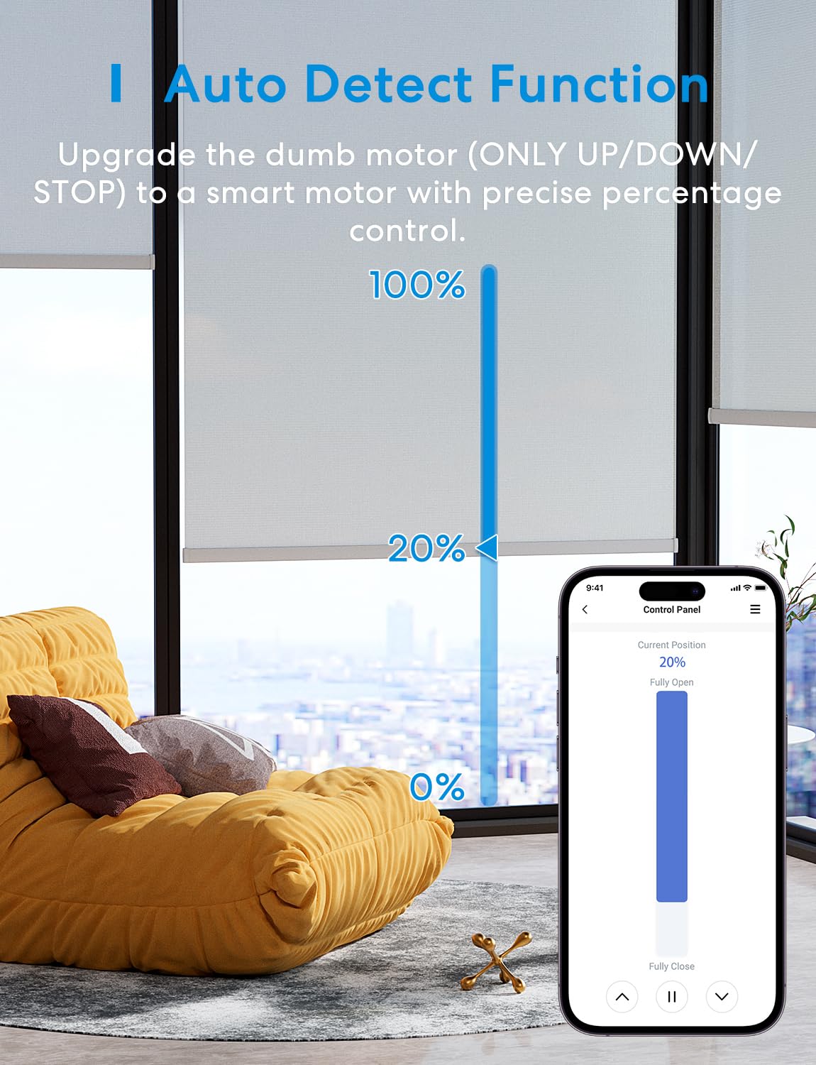 Meross Wi-Fi Shutter Switch - Smart LED Curtain Switch, Compatible with Alexa and Google Assistant, Percentage Control, 2.4GHz, 2 Pack (Requires Neutral Wire)