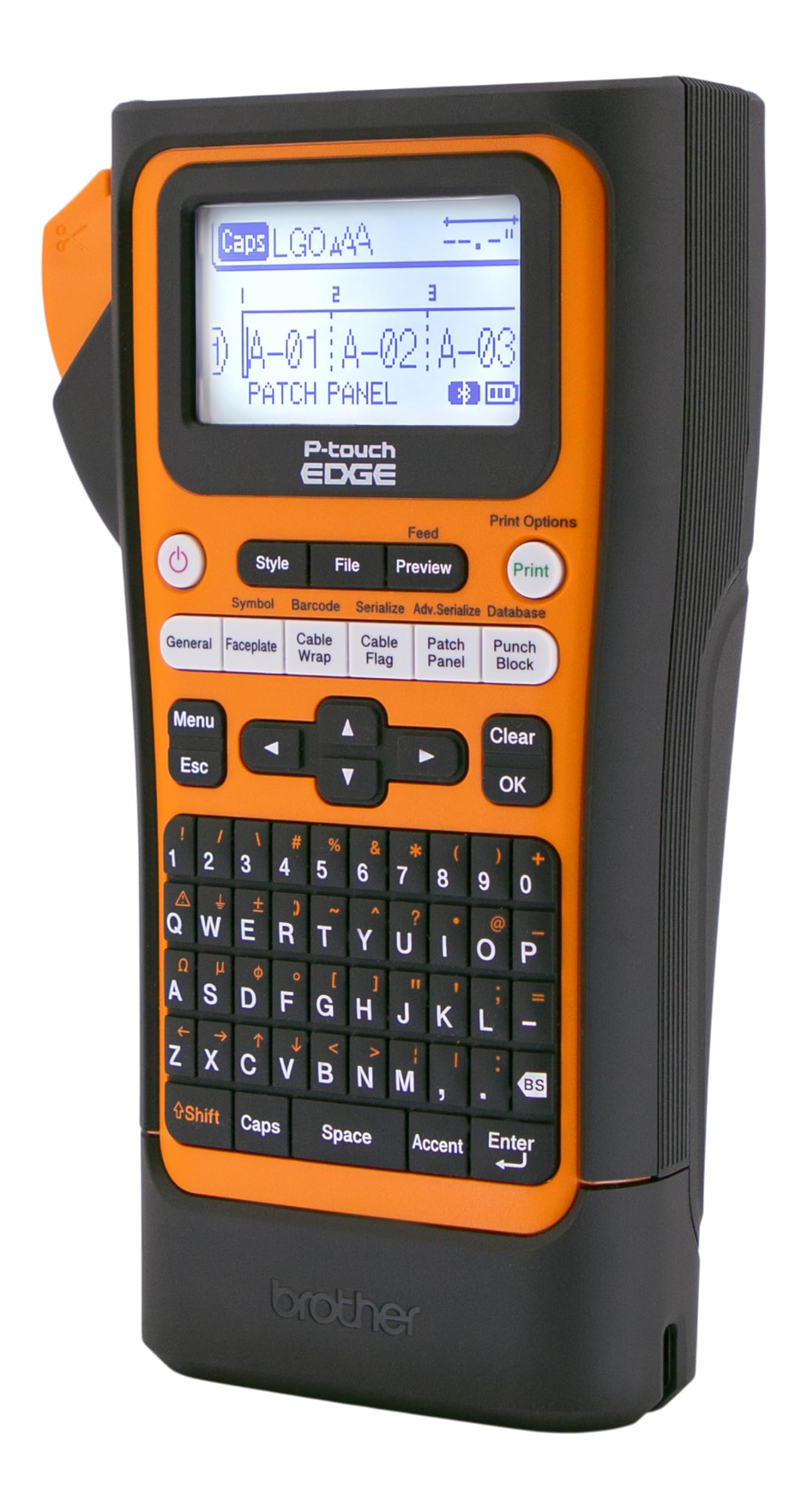 بروذر طابعة ملصقات صناعية محمولة باليد PT-E310BTVP P-Touch Edge مع بلوتوث وUSB نوع سي (حتى 18 ملم)