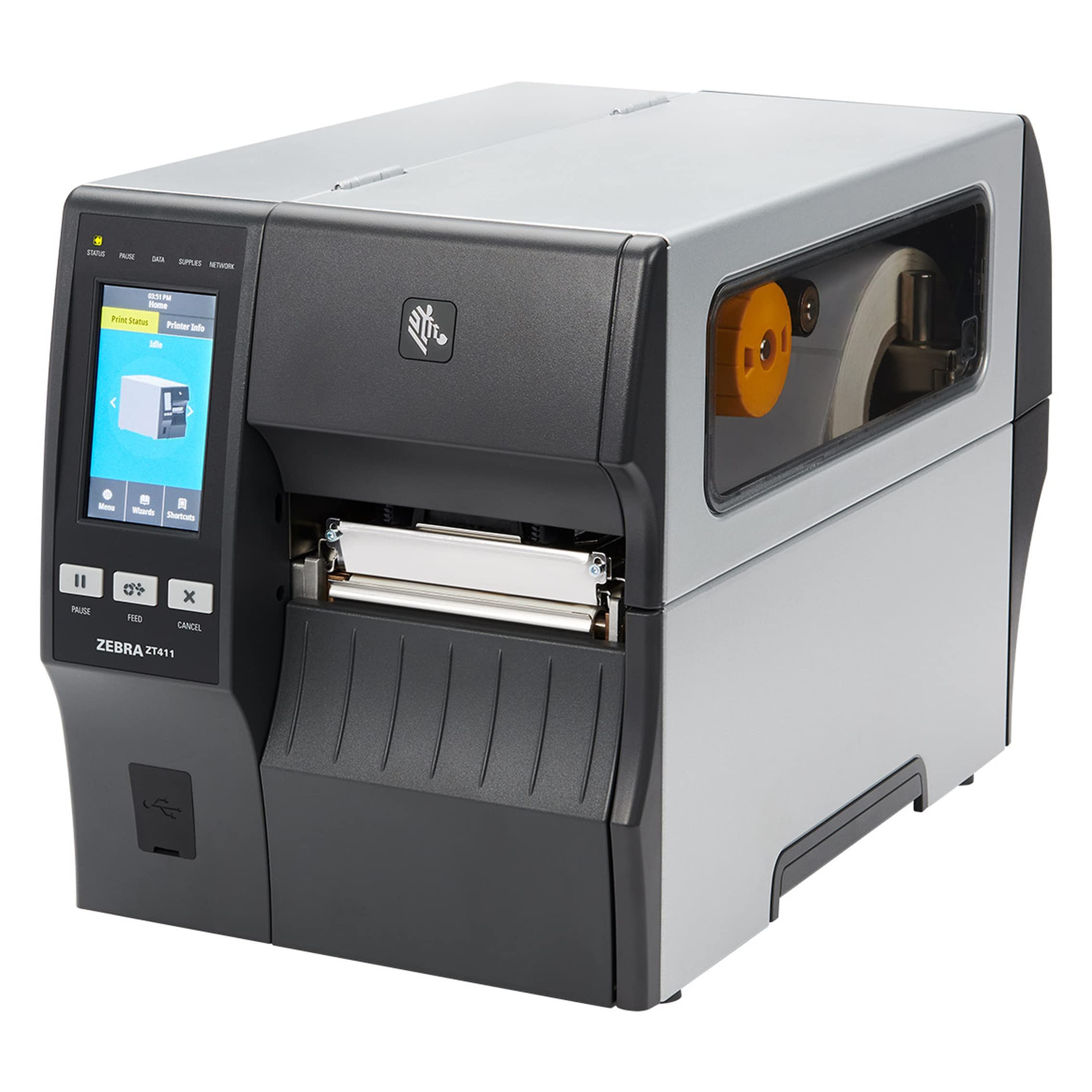 ZEBRA ZT411 Thermal and Direct Transfer Industrial Label Printer - Ethernet, Bluetooth, Serial, USB, USB Host Connectivity - 203 dpi, 14 IPS, 4.1 Inch Printing Width -