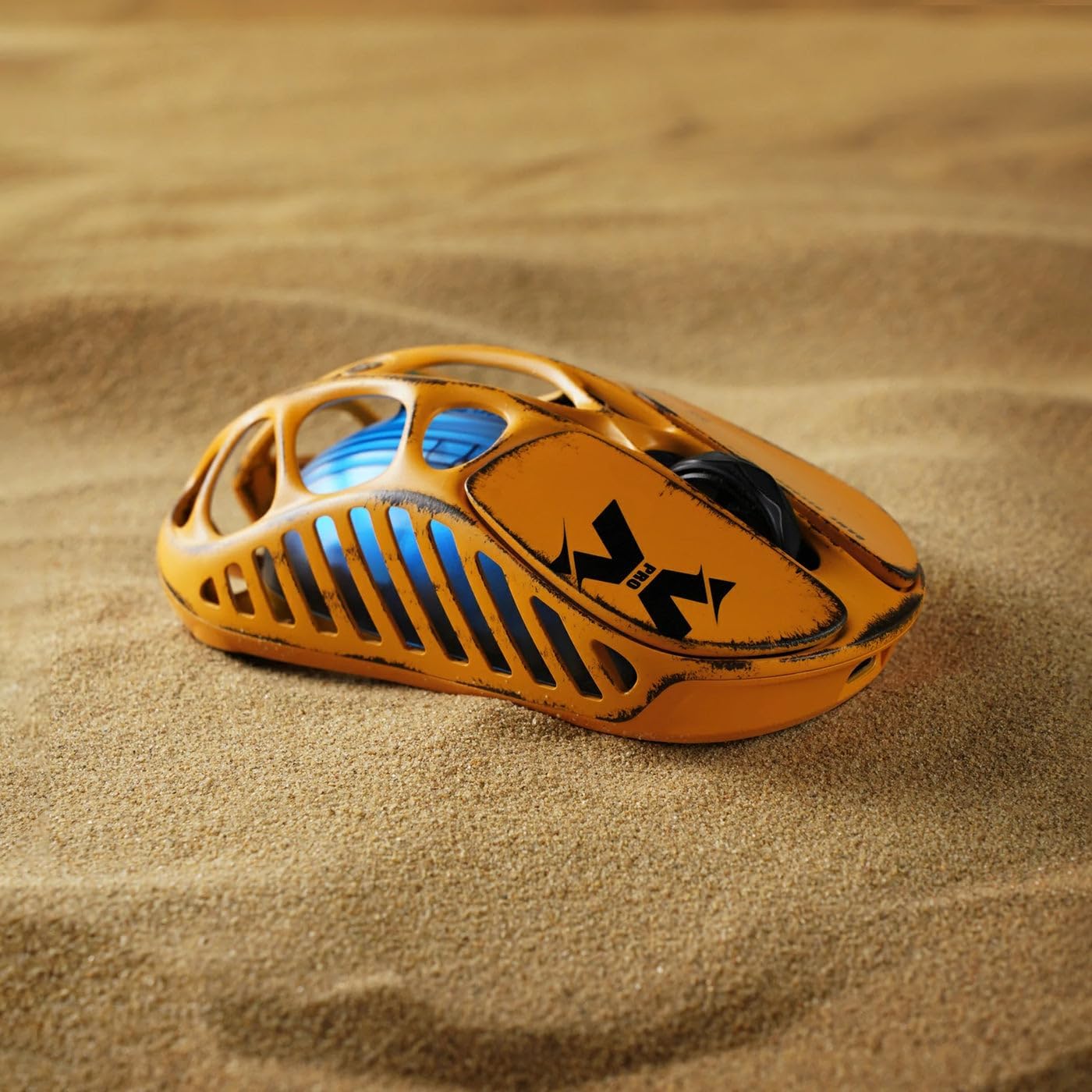Gravastar Mercury X Pro Wireless Gaming Mouse - PAW 3950 Sensor 32000 DPI, 8000Hz Polling Rate, Magnesium Alloy Hollow Frame, RGB Lighting, 5 Programmable Buttons, Three Modes (Yellow)