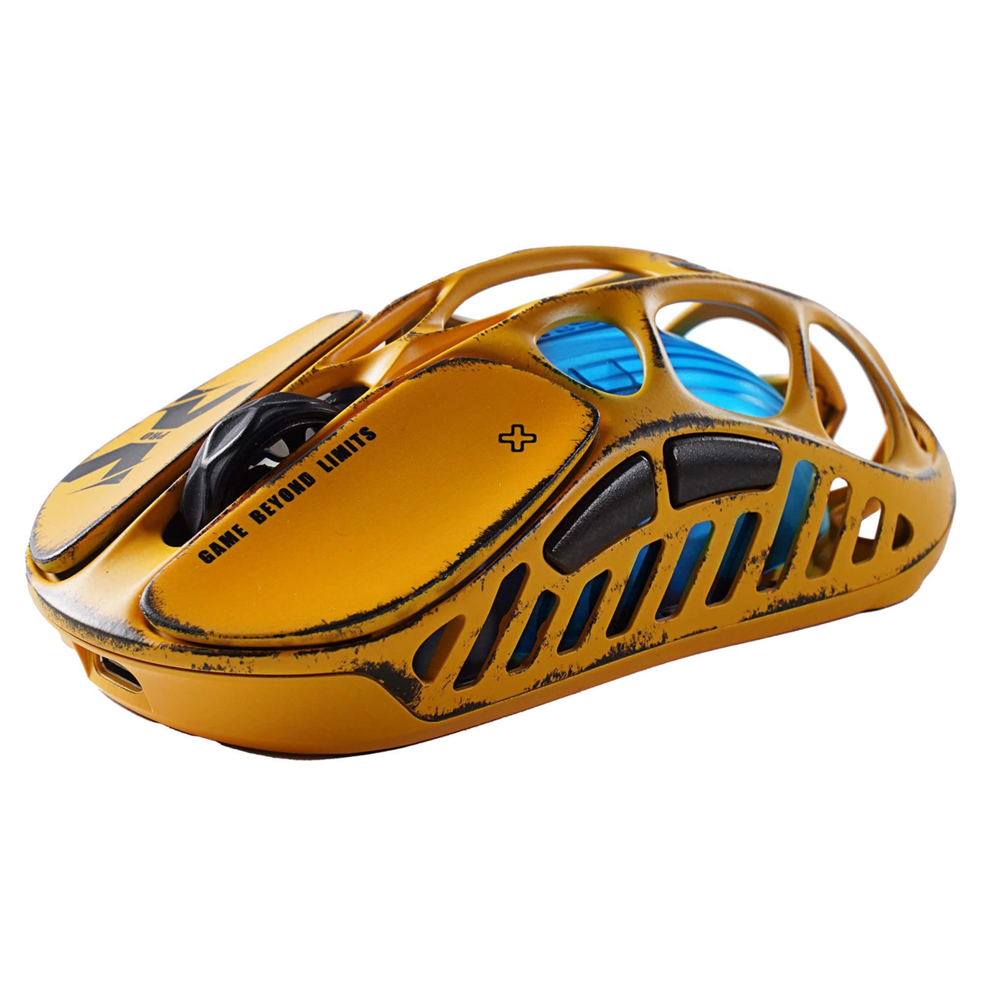 Gravastar Mercury X Pro Wireless Gaming Mouse - PAW 3950 Sensor 32000 DPI, 8000Hz Polling Rate, Magnesium Alloy Hollow Frame, RGB Lighting, 5 Programmable Buttons, Three Modes (Yellow)