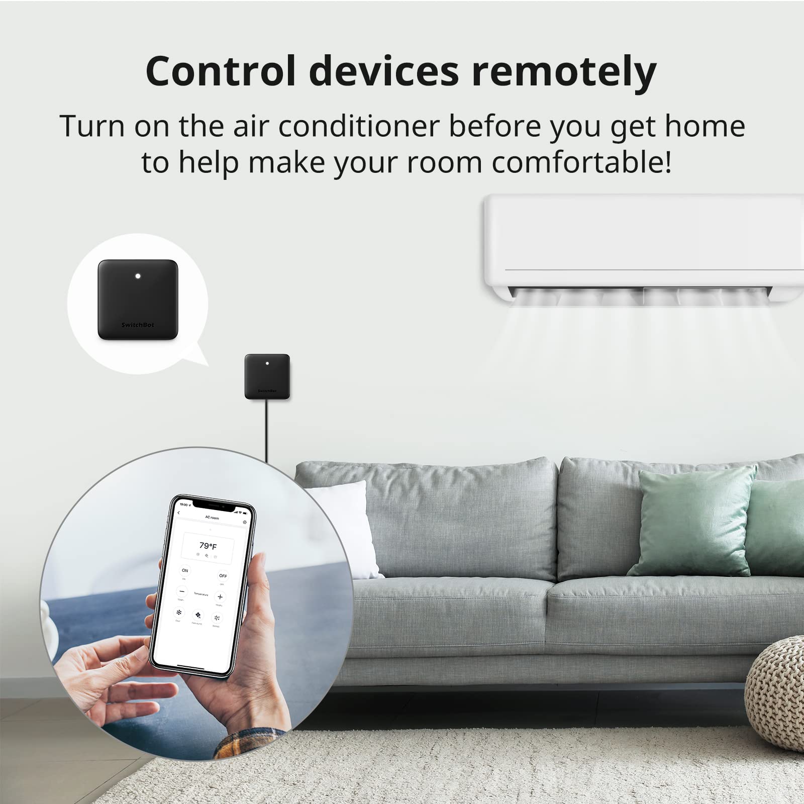 SwitchBot Hub Mini Smart Remote Control, Universal IR Remote Hub for Smart Home, IR Remote for TV and Air Conditioner, Connect SwitchBot Devices to WiFi, Works with Alexa, Google Home, Siri, IFTTT