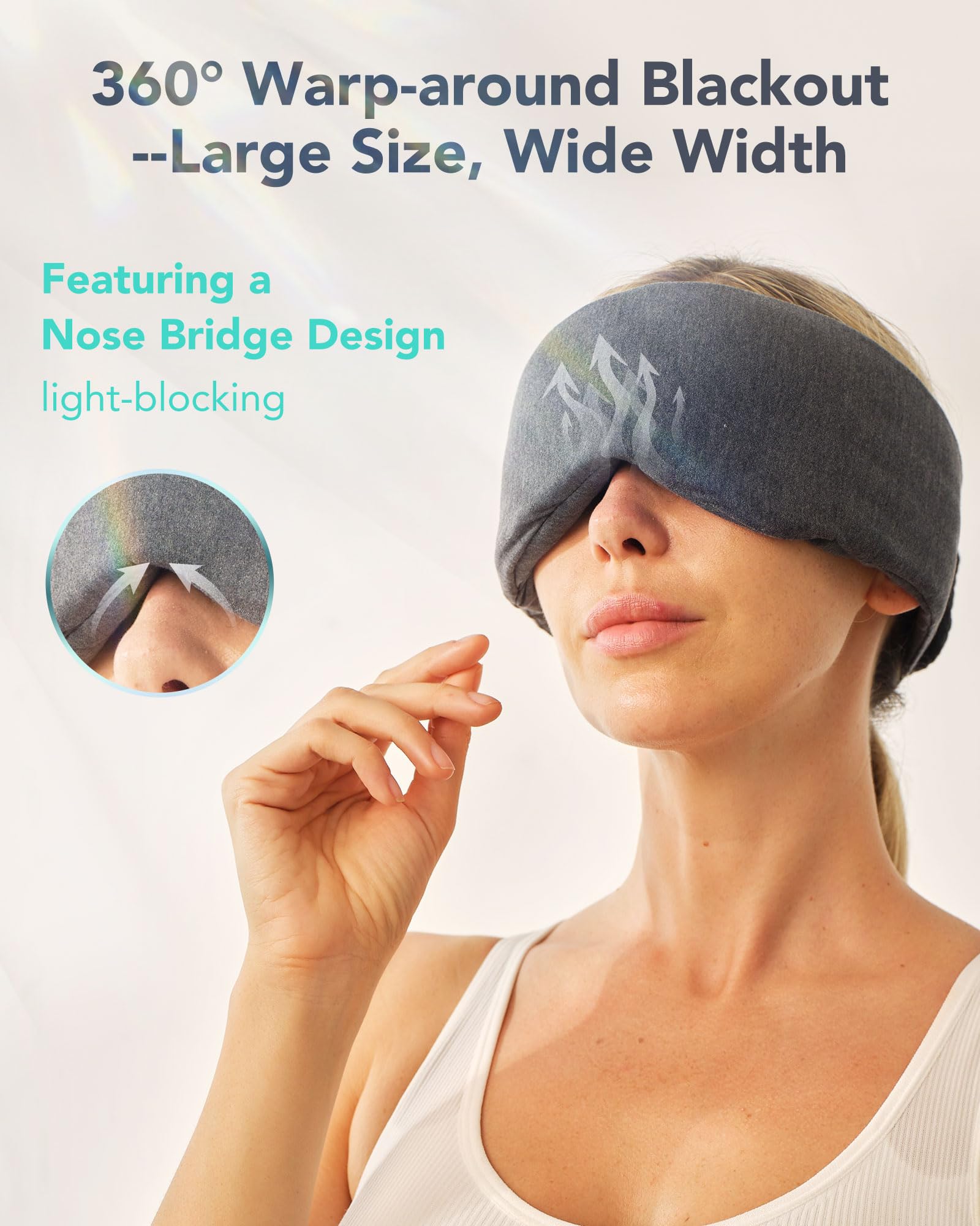RESTore Sleep Mask-100% Light Blocking Sleep Eye Mask for Men Women, Soft Modal Fabric, Stays in Place During Sleep, Large Size with Wide Width, for Sleep/Travel/Rest/WorkShift