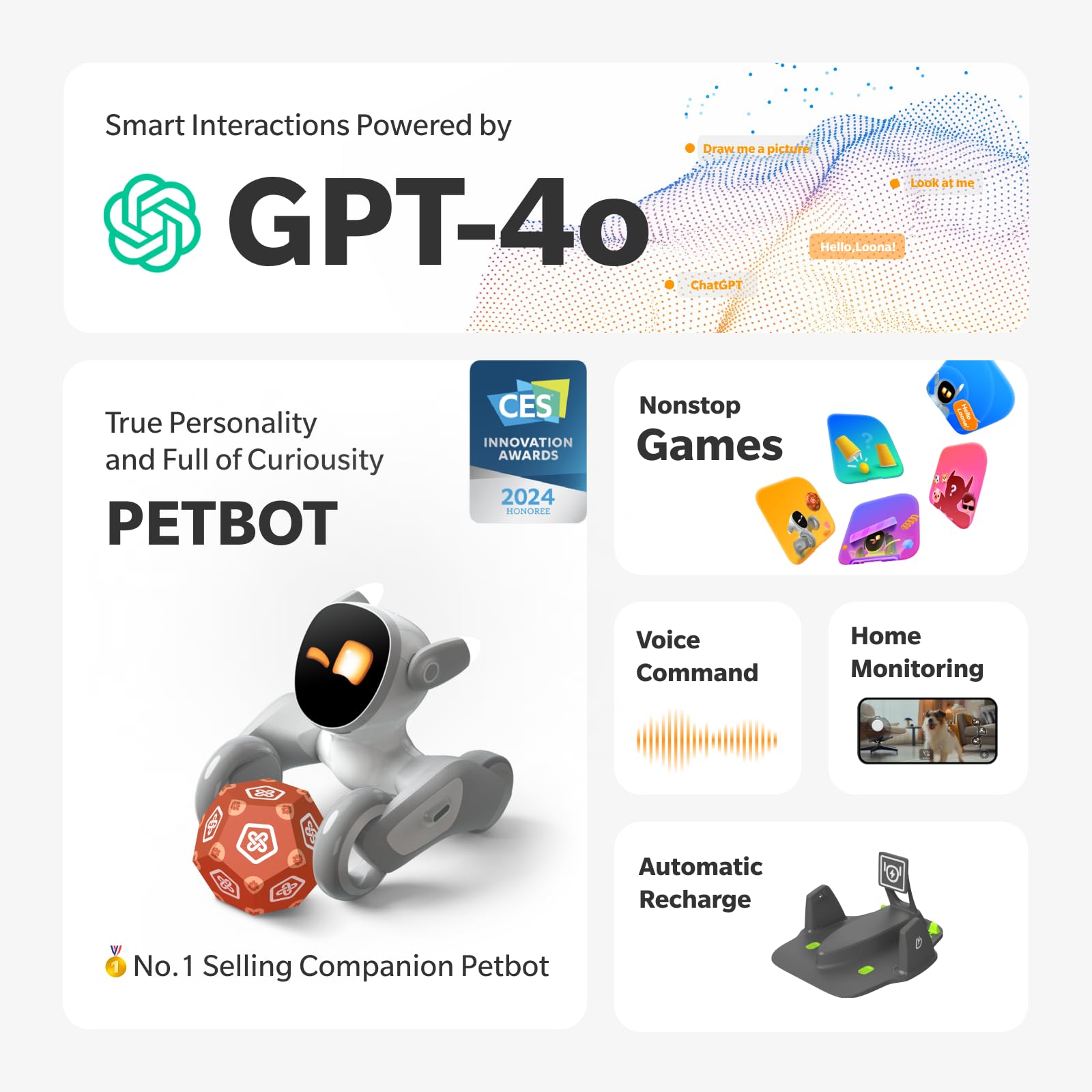 كلب الروبوت الذكي الاكثر تقدما من لونا - محادثة GPT-4o مع اوامر صوتية والتعرف على الايماءات - افضل هدايا للاولاد والبنات لعام 2024 - الرفيق المثالي لابنك او ابنتك